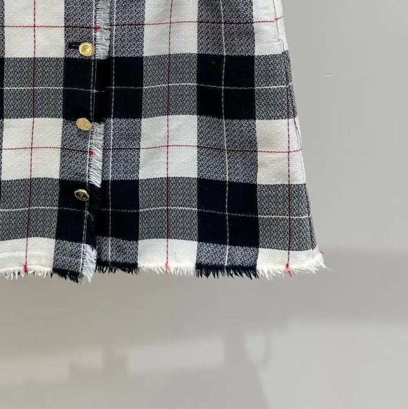 Thom Browne Thom Browne Black Plaid Mini Skirt for Women 0089 Size 23" - 3 Thumbnail