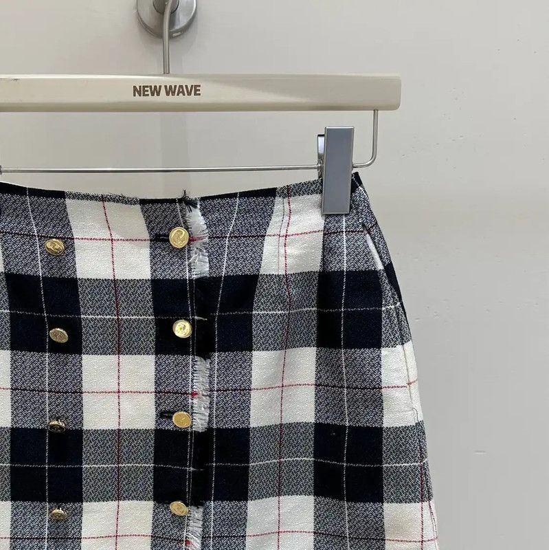 Thom Browne Thom Browne Black Plaid Mini Skirt for Women 0089 Size 23" - 2 Thumbnail