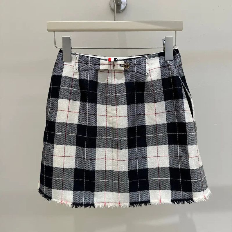 Thom Browne Thom Browne Black Plaid Mini Skirt for Women 0089 Size 23" - 4 Thumbnail