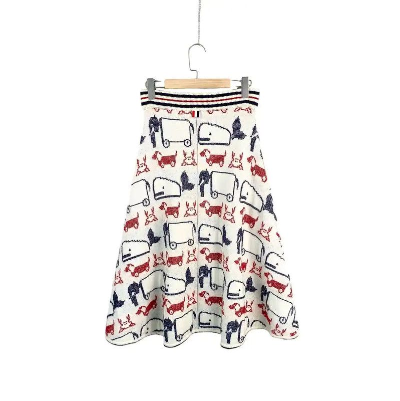 Thom Browne Thom Browne Multi-Color Wool Midi Skirt 0089 Size 28" / US 6 / IT 42 - 2 Thumbnail