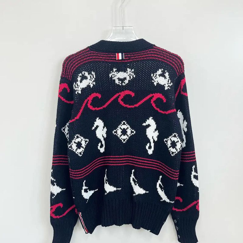Thom Browne Thom Browne Black Women's Cardigan with Seahorse Design 0089 Size XS / US 0-2 / IT 36-38 - 2 Thumbnail