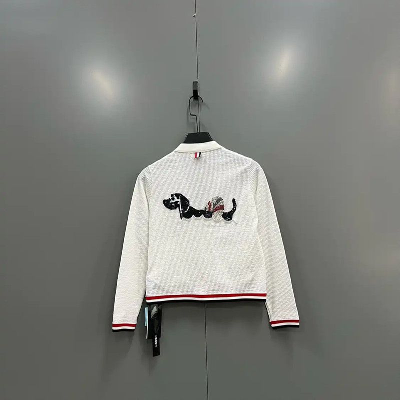 Thom Browne Thom Browne White Cotton Cropped Cardigan for Women 0089 Size ONE SIZE - 6 Thumbnail