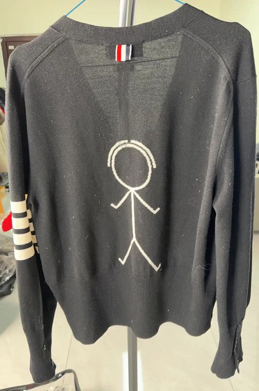 Thom Browne Thom Browne Black Wool Cardigan for Women 0089 Size S / US 4 / IT 40 - 2 Thumbnail
