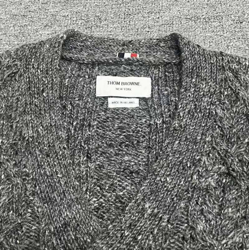 Thom Browne Thom Browne Gray Wool Blend Women's Cardigan 0089 Size S / US 4 / IT 40 - 3 Thumbnail
