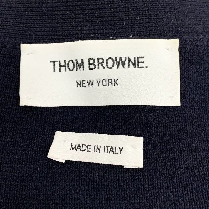 Thom Browne Thom Browne Navy Cotton Women's Cardigan 0089 Size M / US 6-8 / IT 42-44 - 5 Thumbnail