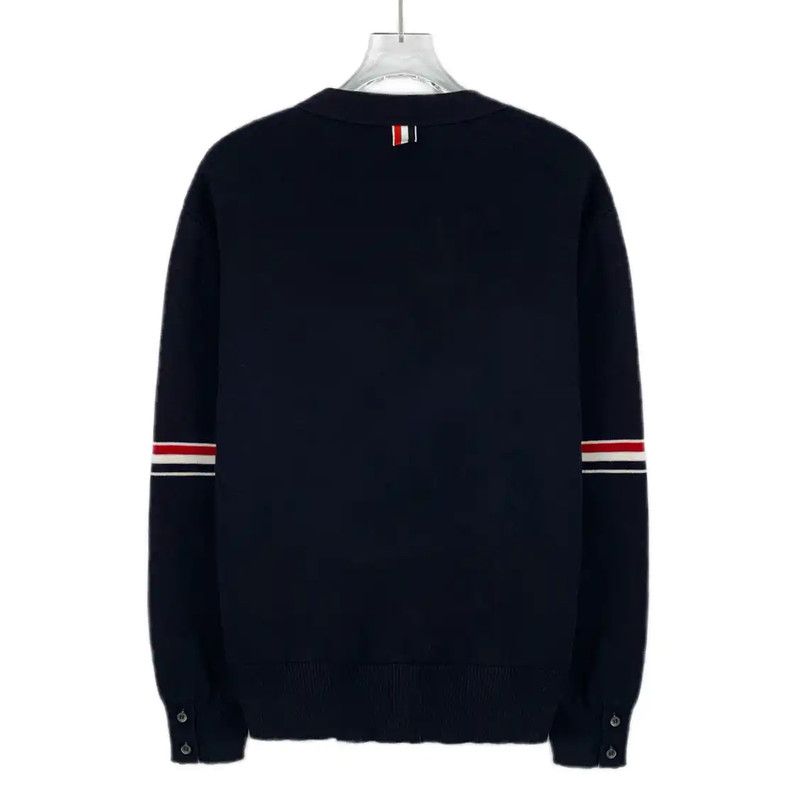 Thom Browne Thom Browne Navy Cotton Women's Cardigan 0089 Size M / US 6-8 / IT 42-44 - 2 Thumbnail