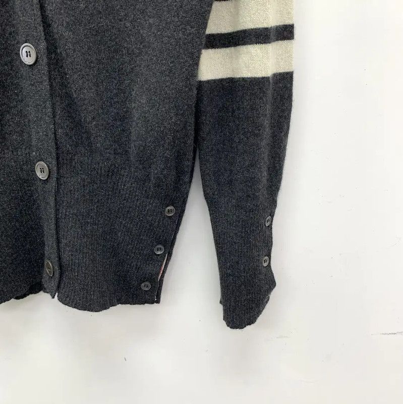 Thom Browne Thom Browne Dark Gray Cashmere Women's Cardigan 0089 Size ONE SIZE - 4 Thumbnail