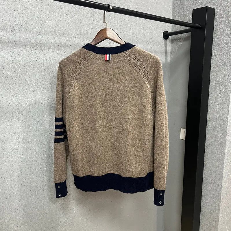 Thom Browne Thom Browne Women's Brown Wool Cardigan 0089 Size L / US 10 / IT 46 - 2 Thumbnail