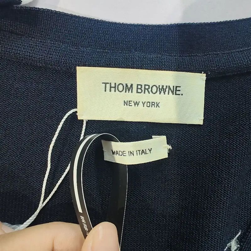 Thom Browne Thom Browne Women's Navy Cotton Cardigan 0089 Size M / US 6-8 / IT 42-44 - 3 Thumbnail