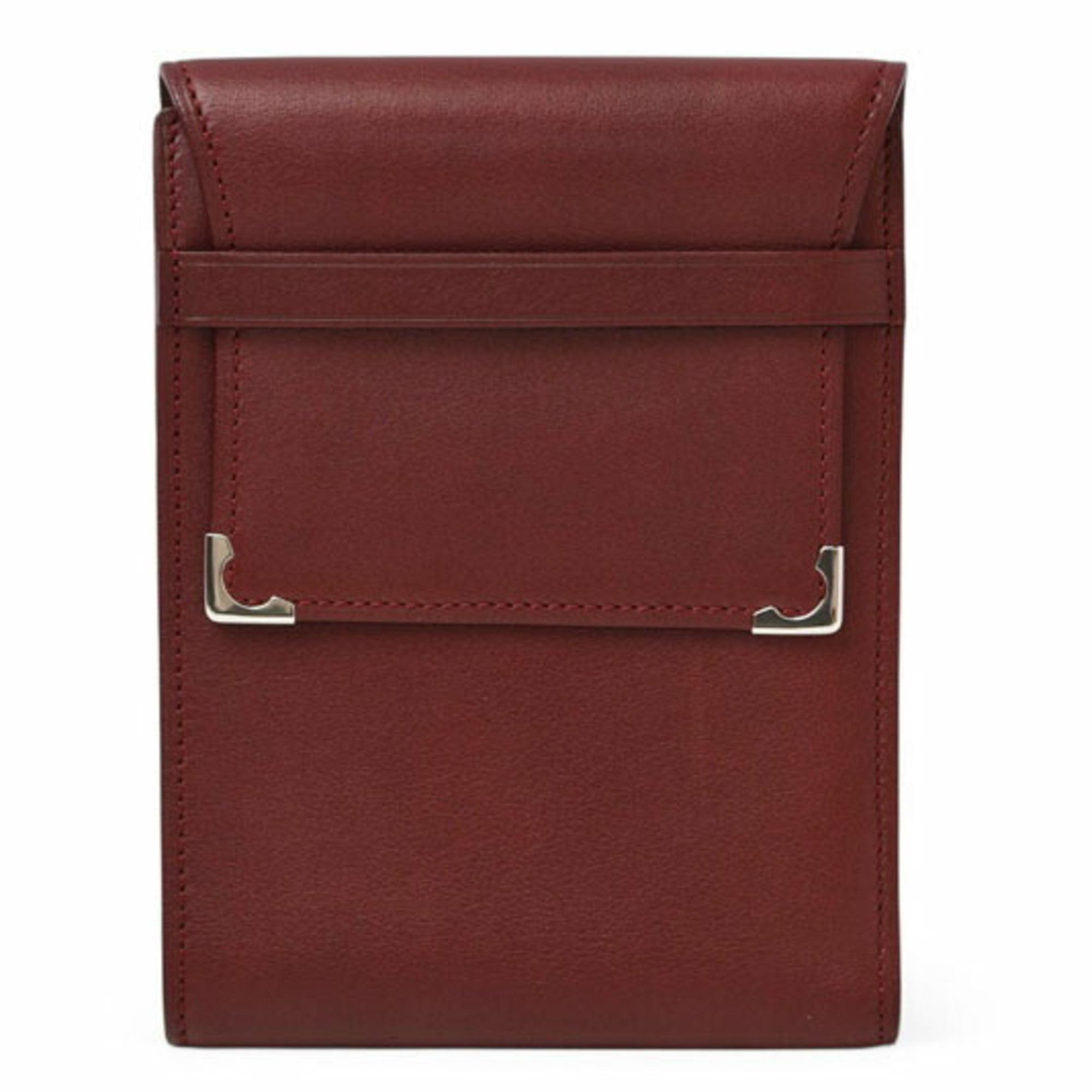 Cartier Cartier Tri-fold Wallet with Cabochon Lines in Bordeaux Calfskin Leather (L3000580) Size ONE SIZE - 13 Thumbnail