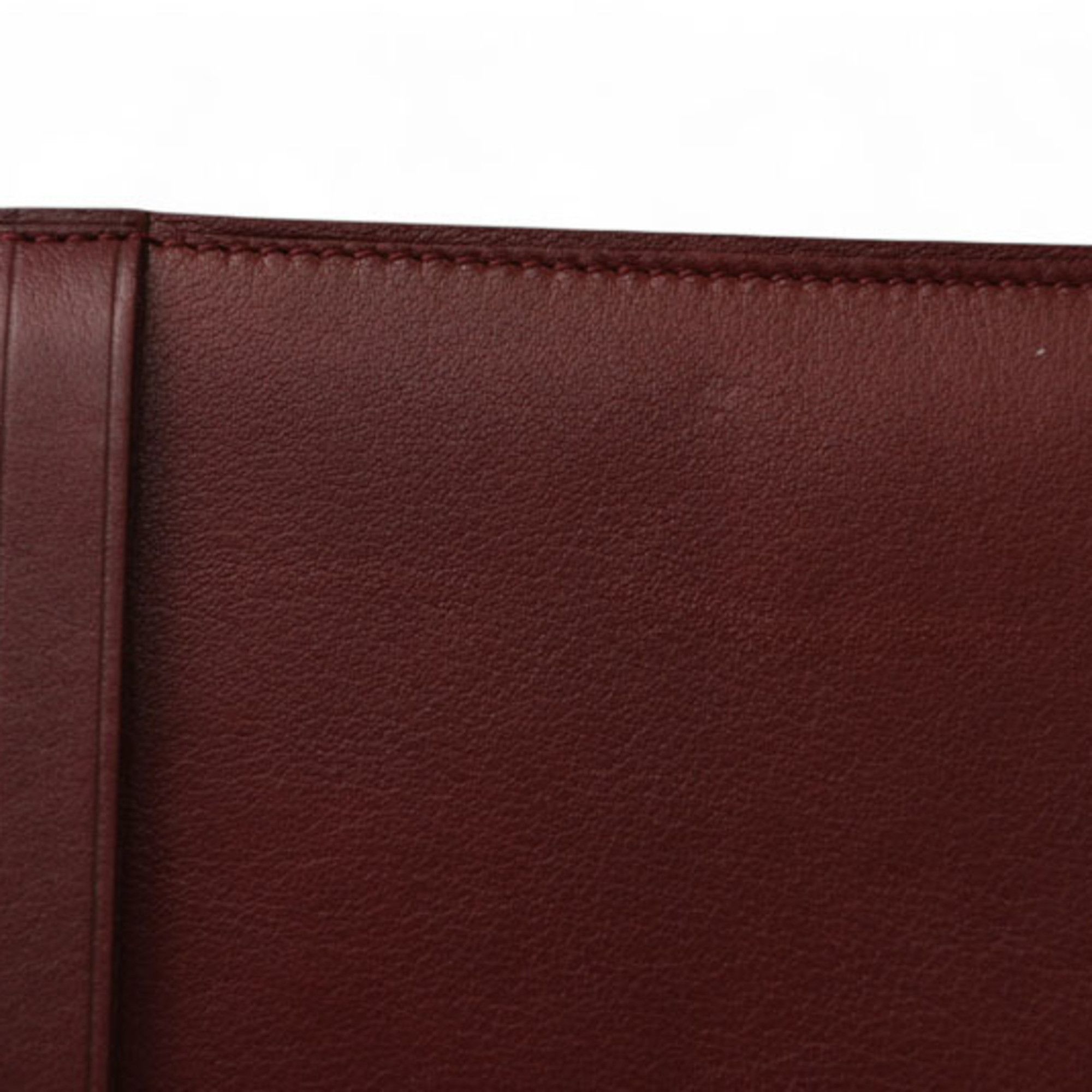 Cartier Cartier Tri-fold Wallet with Cabochon Lines in Bordeaux Calfskin Leather (L3000580) Size ONE SIZE - 10 Thumbnail