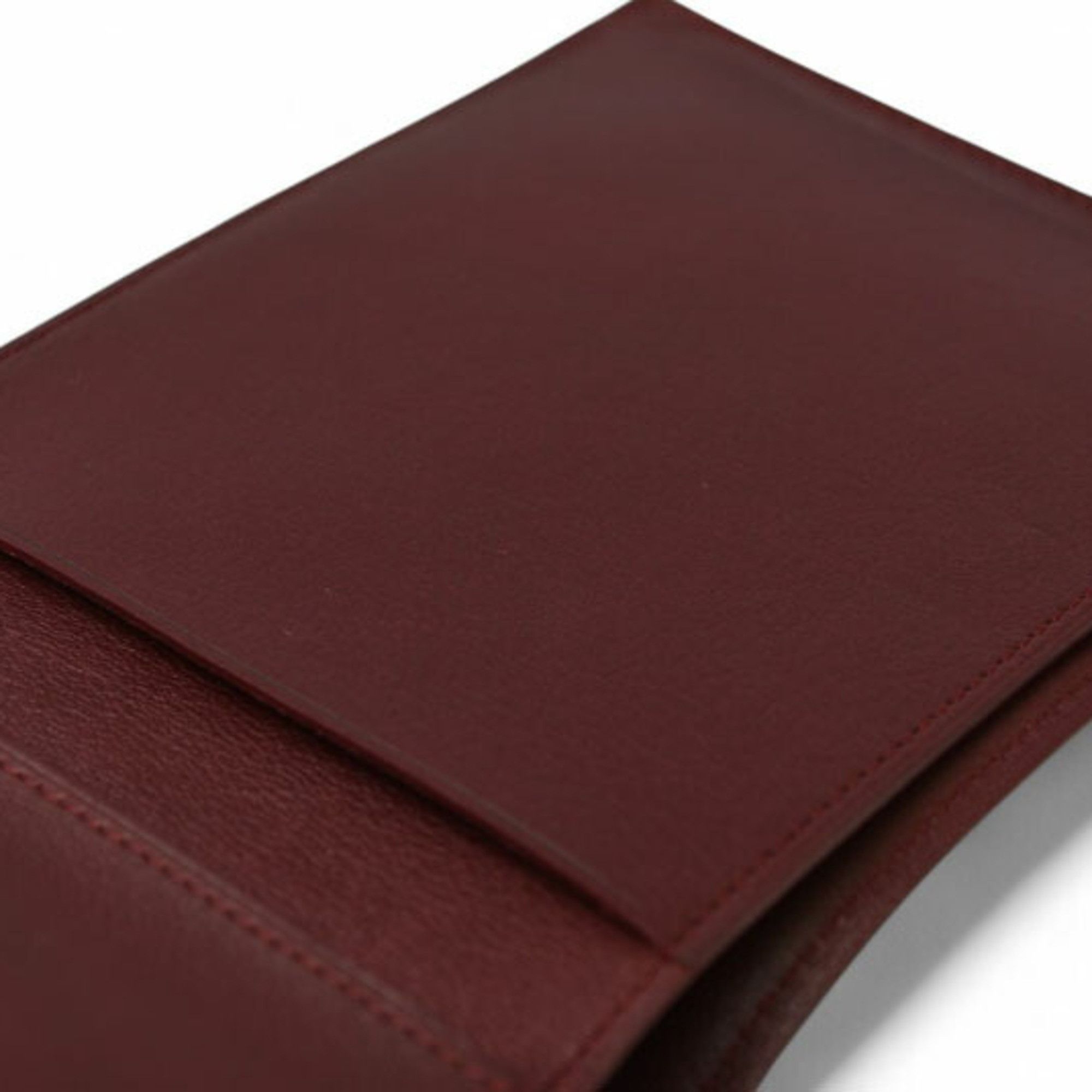 Cartier Cartier Tri-fold Wallet with Cabochon Lines in Bordeaux Calfskin Leather (L3000580) Size ONE SIZE - 8 Thumbnail