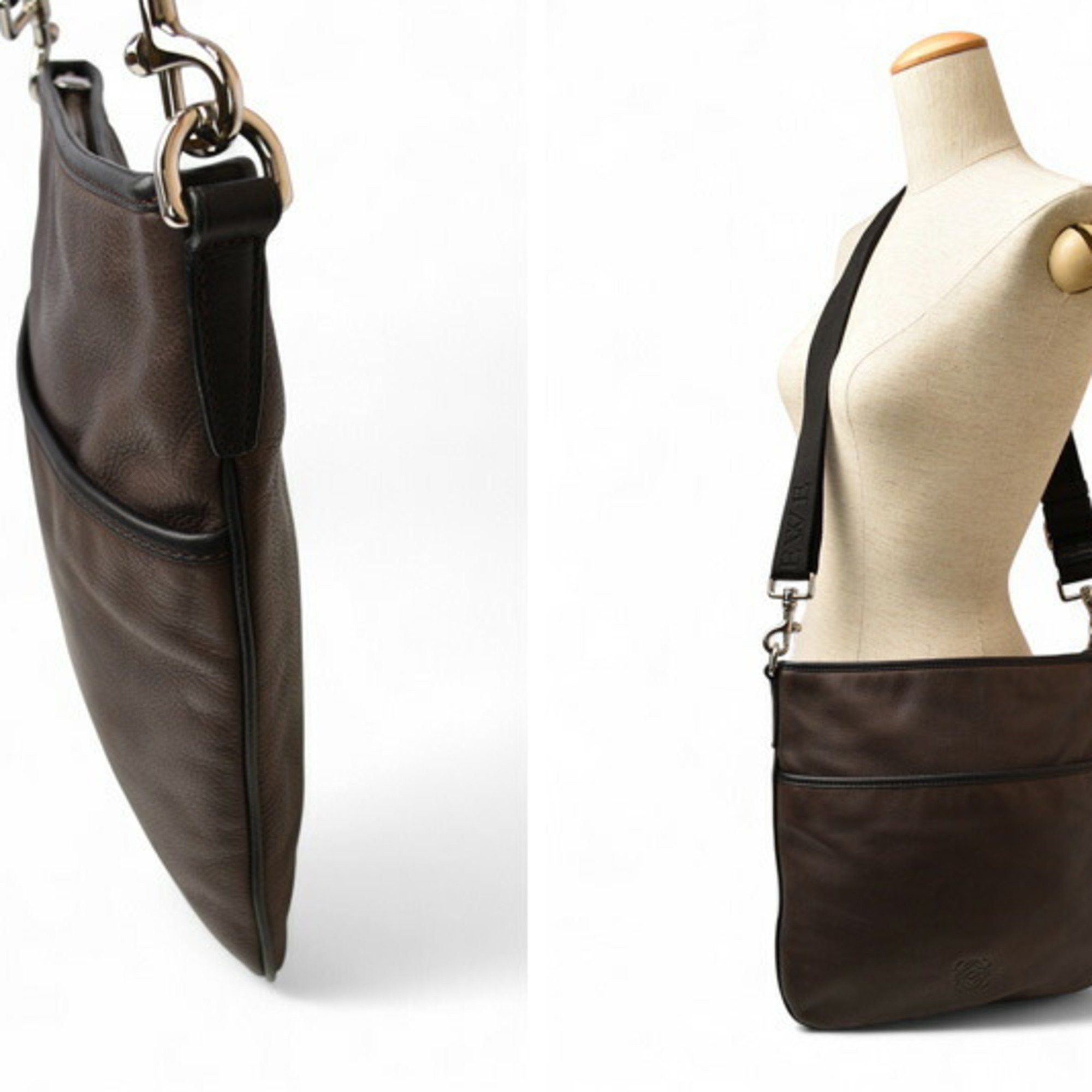 Loewe Loewe Anagram Shoulder Bag/Crossbody Bag in Dark Brown Size ONE SIZE - 3 Thumbnail