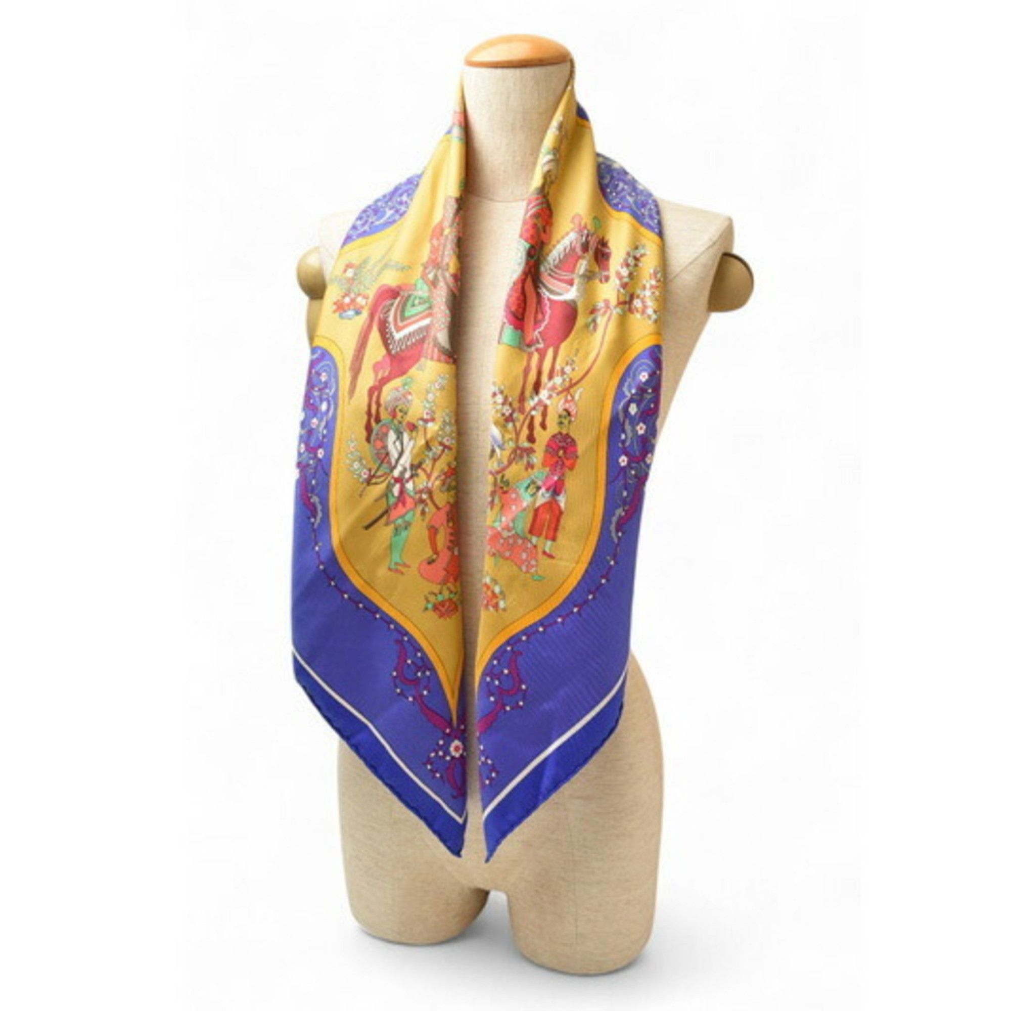 Hermes Hermes Hermès Carré 90 Scarf, Silk Twill, Poesie Persane, Blue Violet Size ONE SIZE - 3 Thumbnail