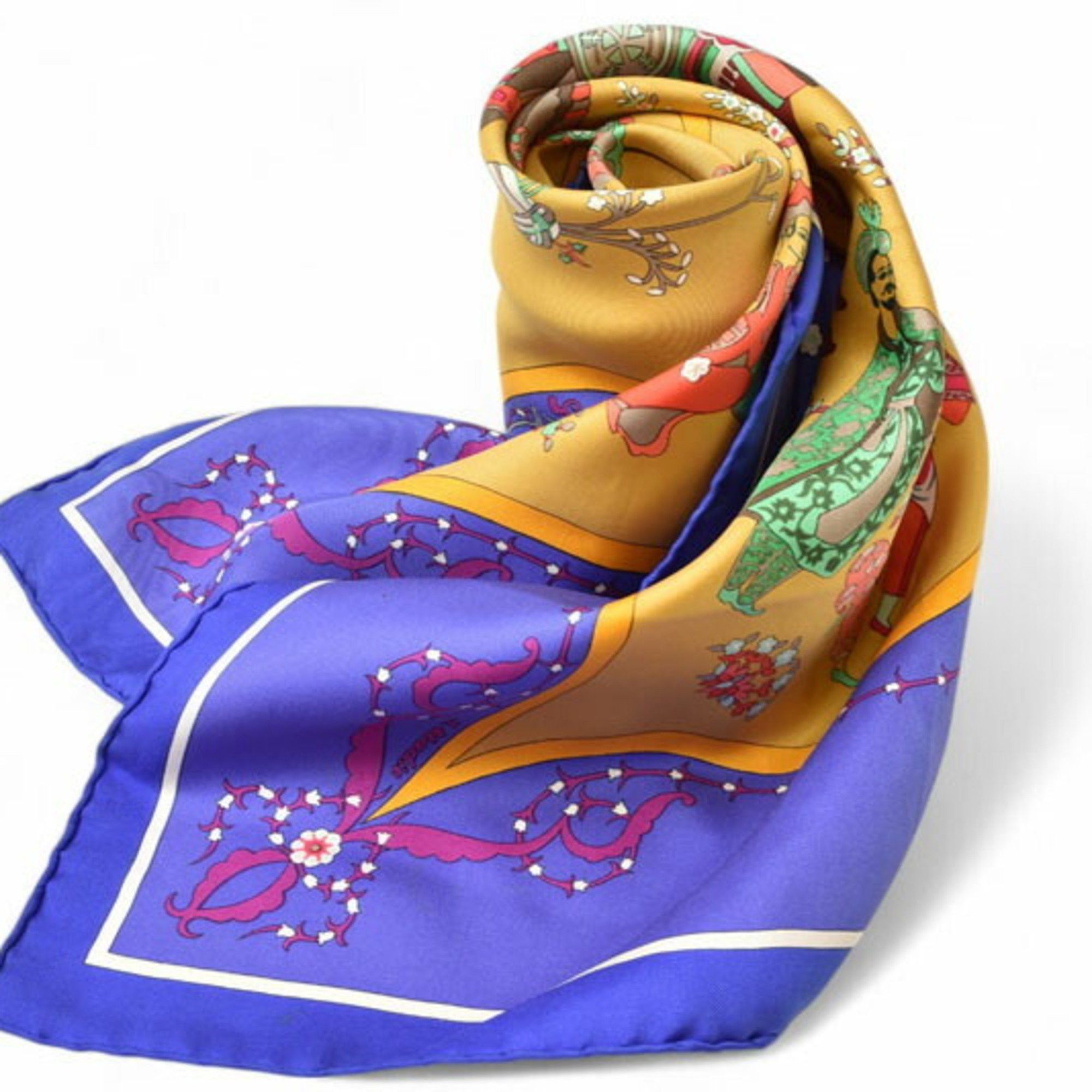 Hermes Hermes Hermès Carré 90 Scarf, Silk Twill, Poesie Persane, Blue Violet Size ONE SIZE - 2 Thumbnail