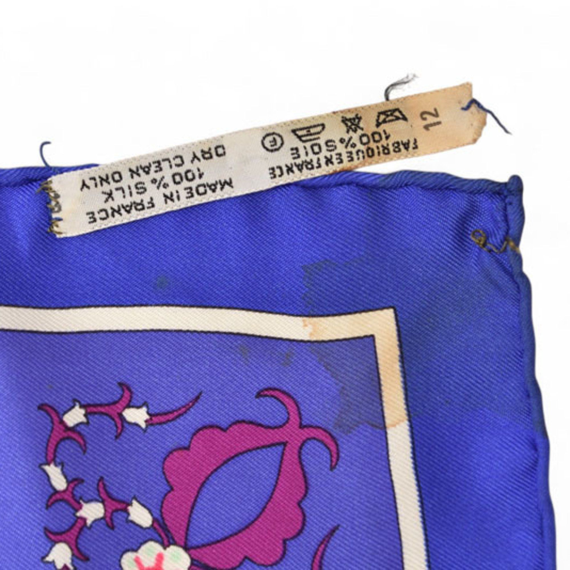Hermes Hermes Hermès Carré 90 Scarf, Silk Twill, Poesie Persane, Blue Violet Size ONE SIZE - 6 Thumbnail