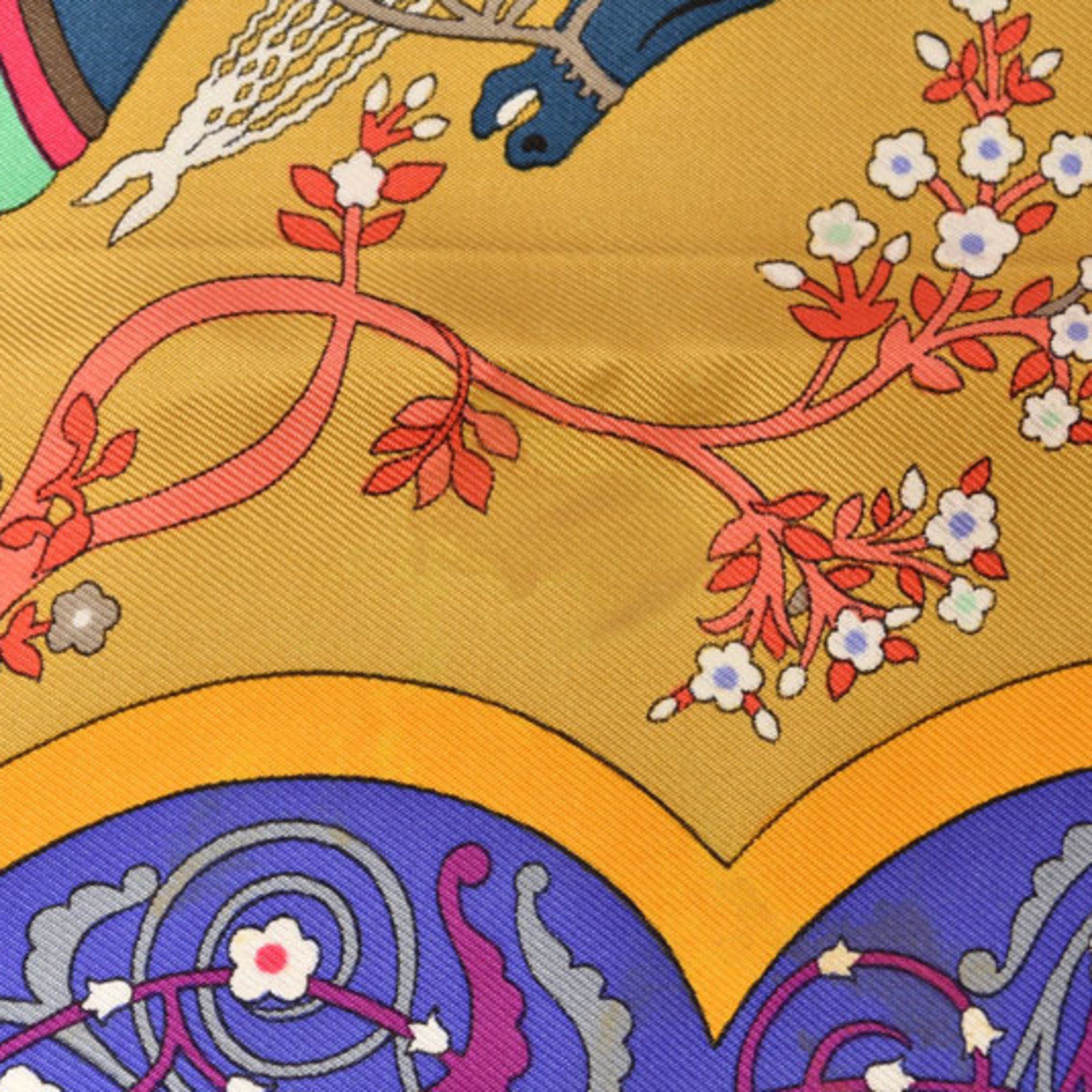Hermes Hermes Hermès Carré 90 Scarf, Silk Twill, Poesie Persane, Blue Violet Size ONE SIZE - 11 Thumbnail