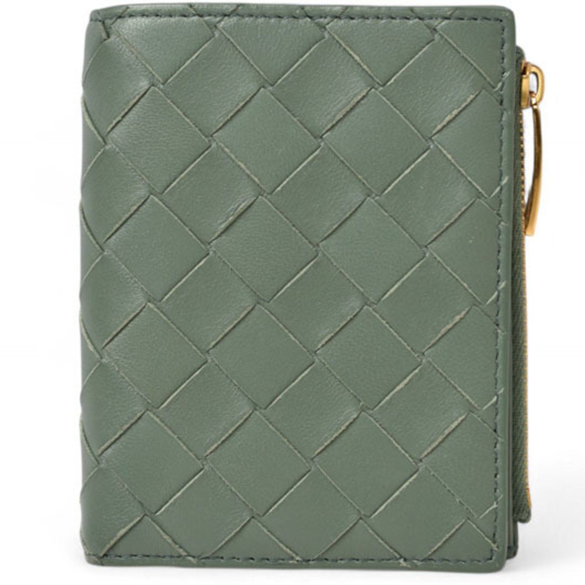Bottega Veneta Bottega Veneta Bifold Mini Wallet 707601 Intrecciato Mint Green Size ONE SIZE - 5 Thumbnail