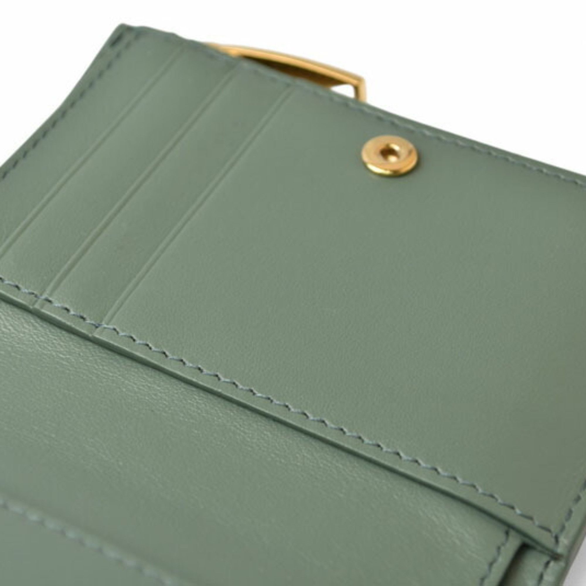 Bottega Veneta Bottega Veneta Bifold Mini Wallet 707601 Intrecciato Mint Green Size ONE SIZE - 13 Thumbnail