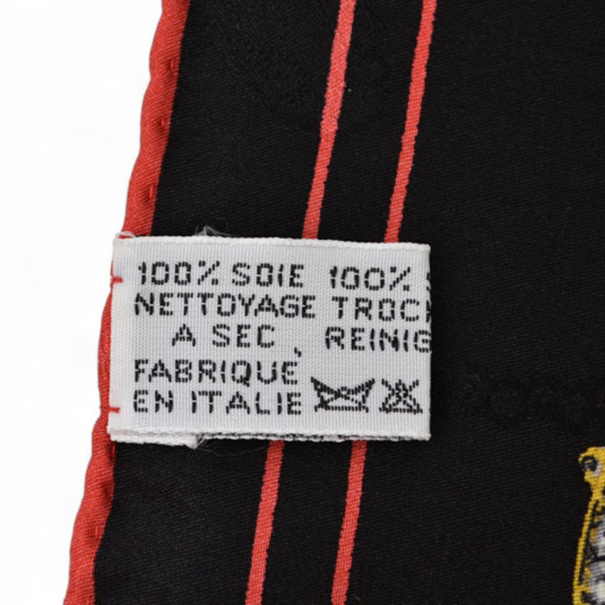 Cartier Cartier Scarf/Muffler, Must de Pattern, Silk, Black and Red Size ONE SIZE - 6 Thumbnail