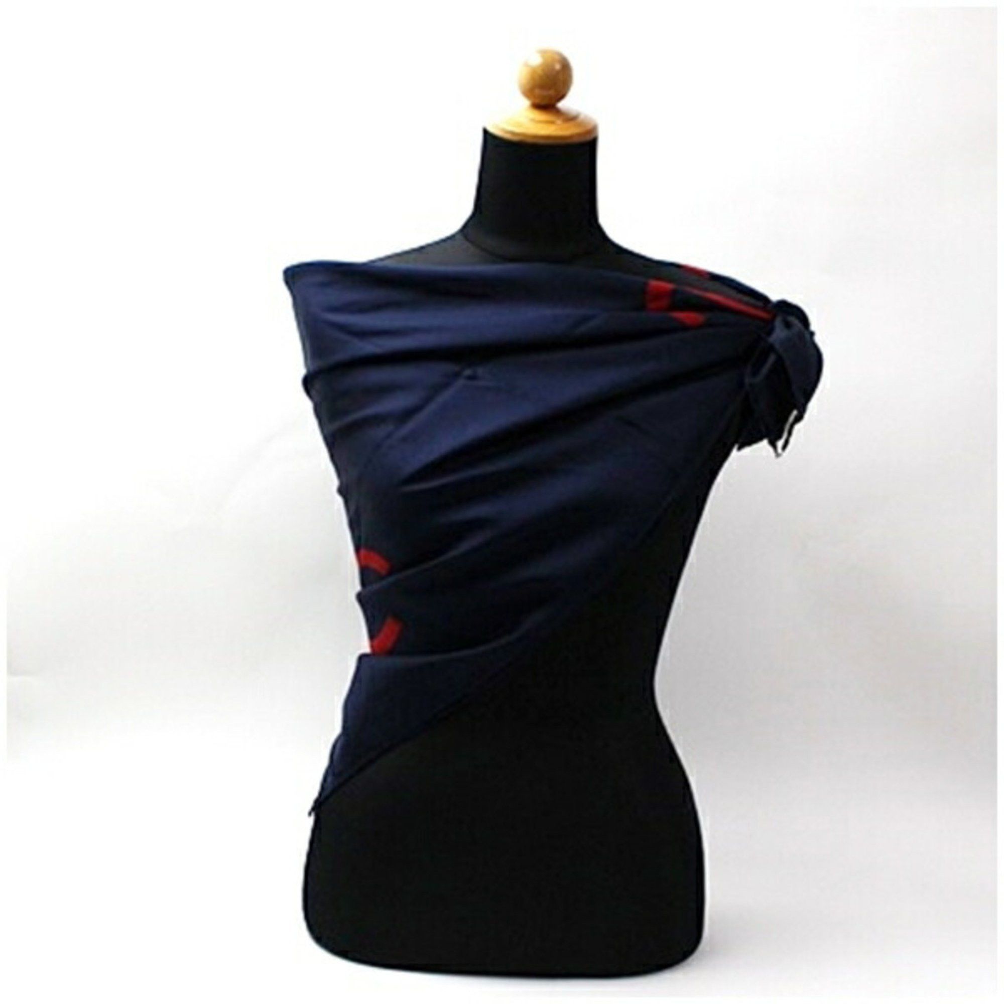 Chanel CHANEL Silk Scarf Muffler Dark Navy x Red Women's Size ONE SIZE - 3 Thumbnail