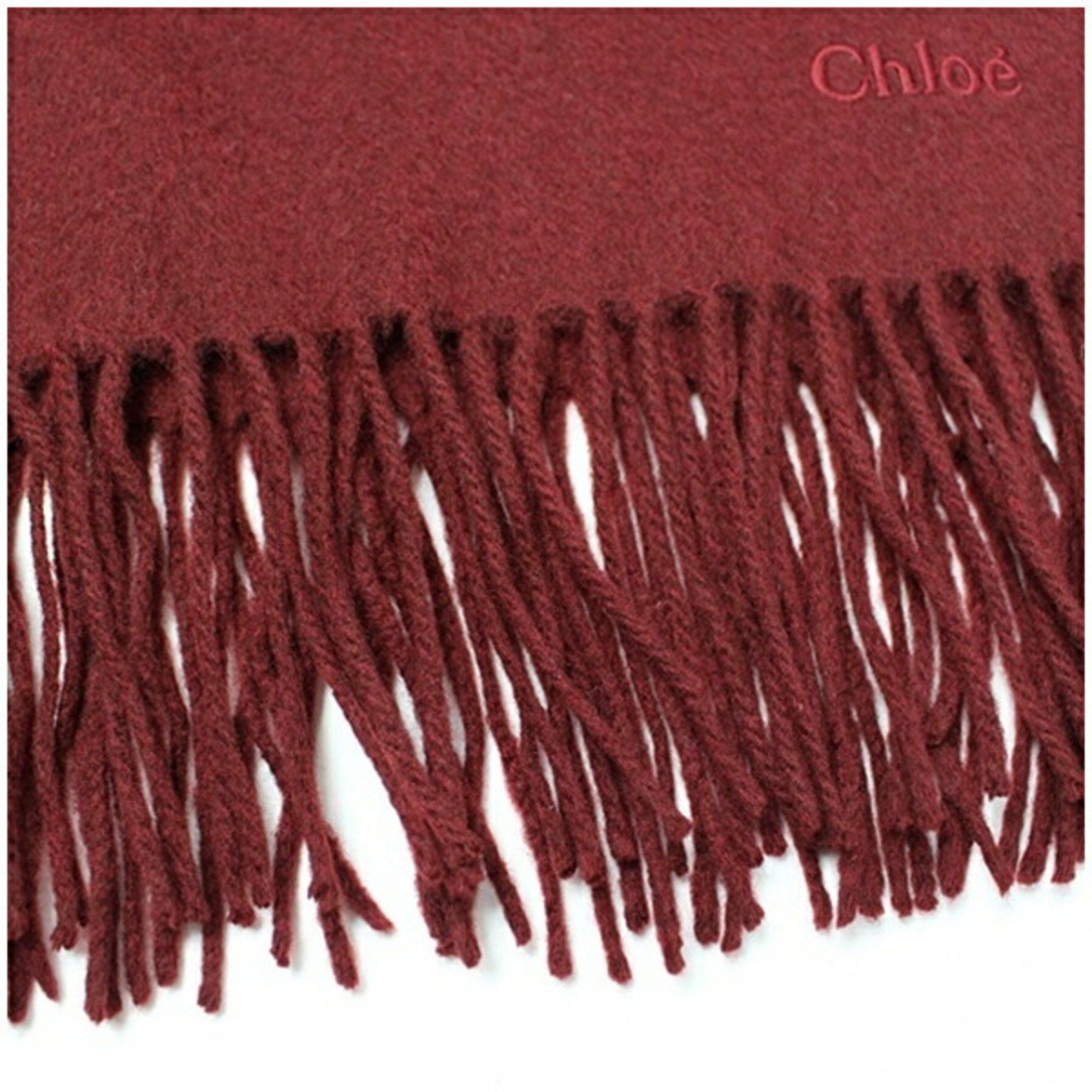 Chloe Chloé Chloe Large Scarf/Stole, Wine Red, 200 x 73 cm, for Men and Women Size ONE SIZE - 5 Thumbnail