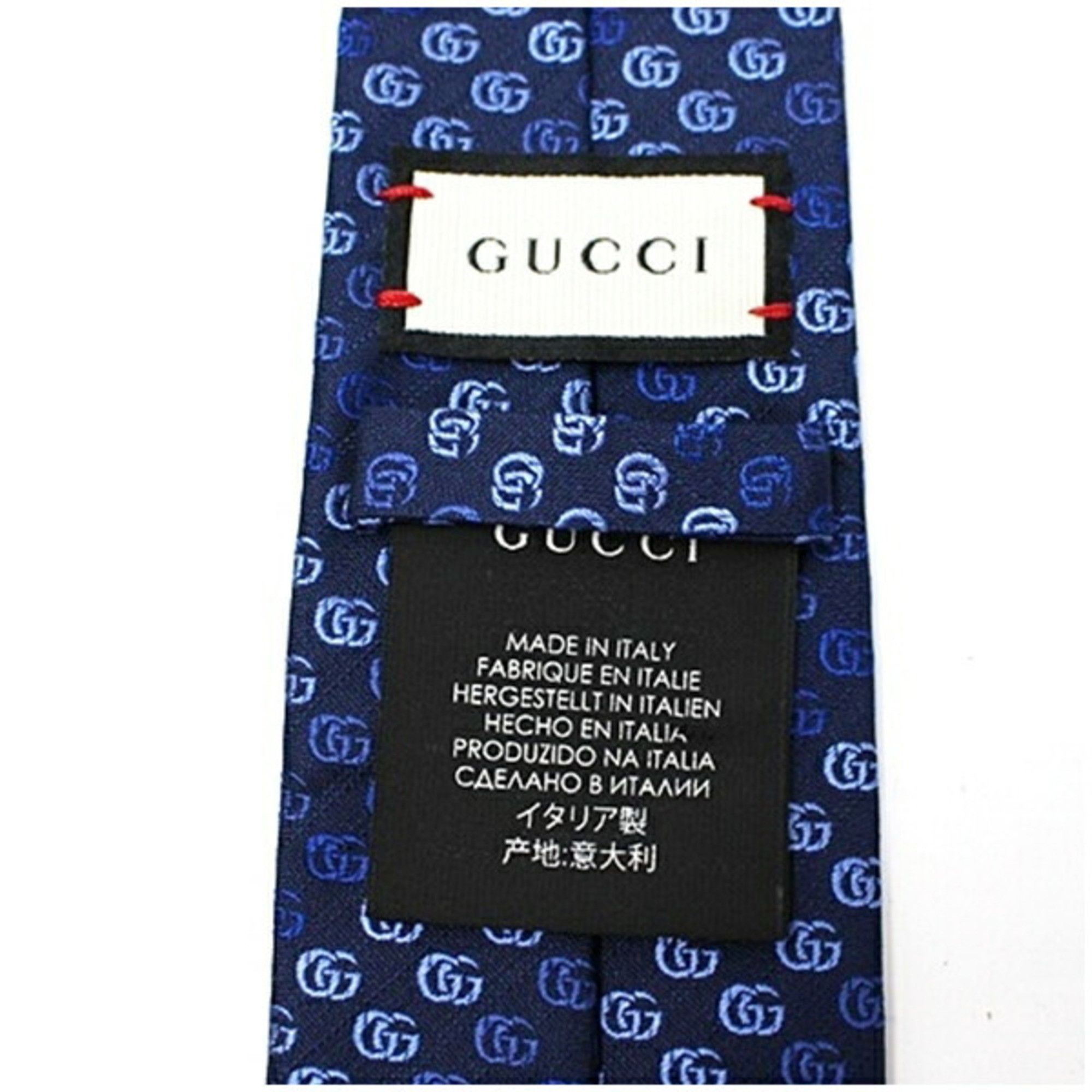 Gucci Gucci Silk Tie with GG Pattern, Slim Fit, Men's Size ONE SIZE - 4 Thumbnail
