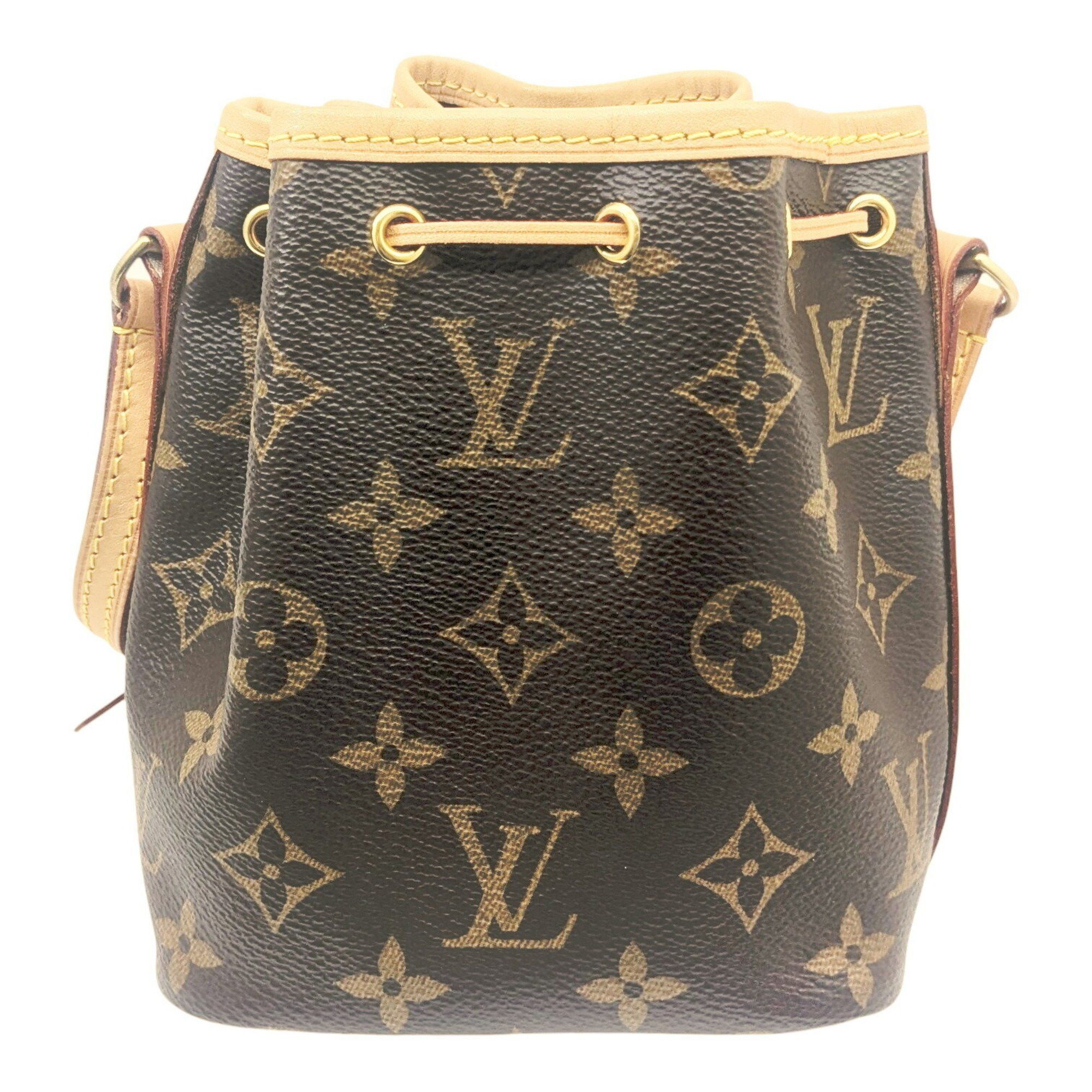 Louis Vuitton LOUIS VUITTON Monogram Nano Noe Shoulder Bag, Brown Leather, M41346 SR0211, Women's Size ONE SIZE - 4 Thumbnail