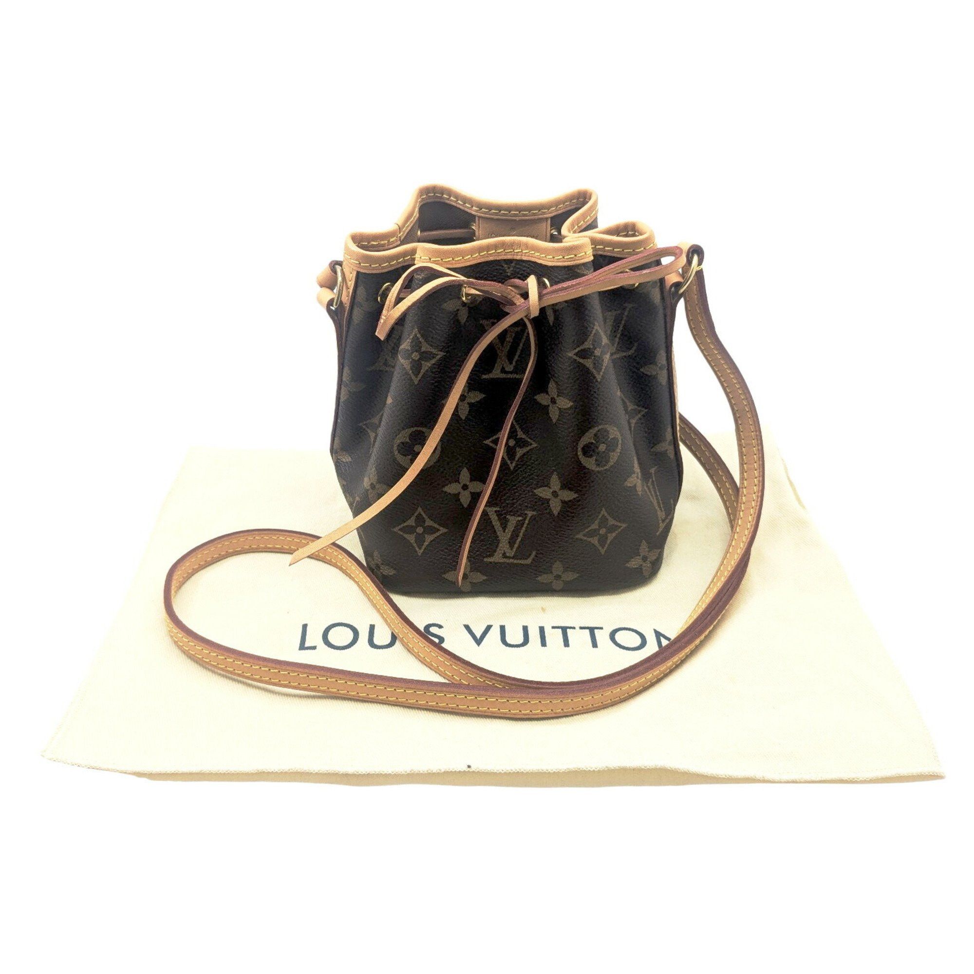 Louis Vuitton LOUIS VUITTON Monogram Nano Noe Shoulder Bag, Brown Leather, M41346 SR0211, Women's Size ONE SIZE - 12 Thumbnail