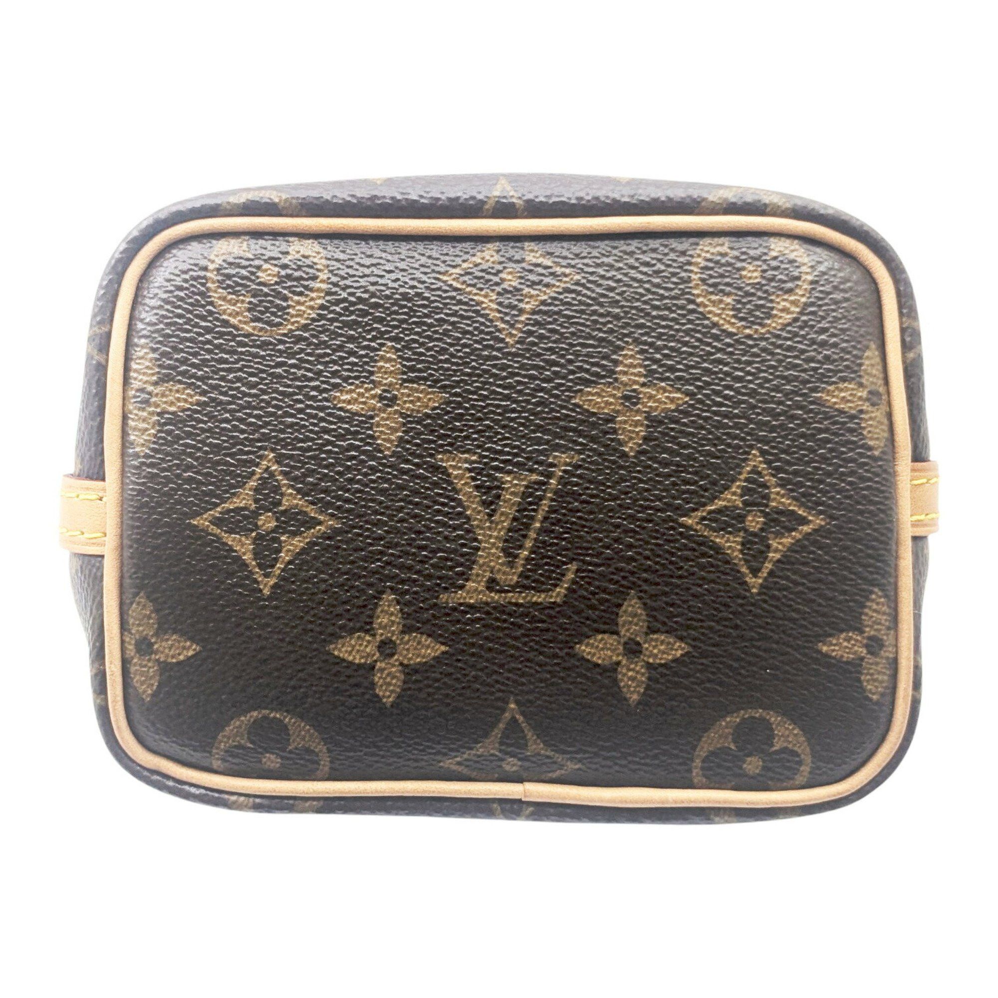 Louis Vuitton LOUIS VUITTON Monogram Nano Noe Shoulder Bag, Brown Leather, M41346 SR0211, Women's Size ONE SIZE - 5 Thumbnail