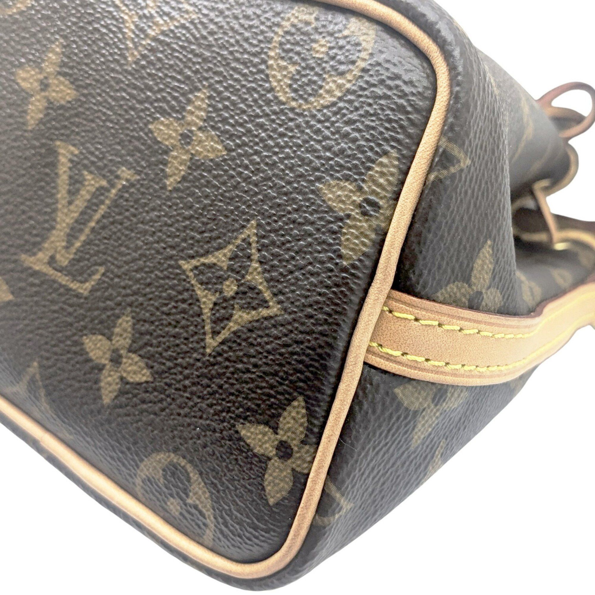 Louis Vuitton LOUIS VUITTON Monogram Nano Noe Shoulder Bag, Brown Leather, M41346 SR0211, Women's Size ONE SIZE - 7 Thumbnail