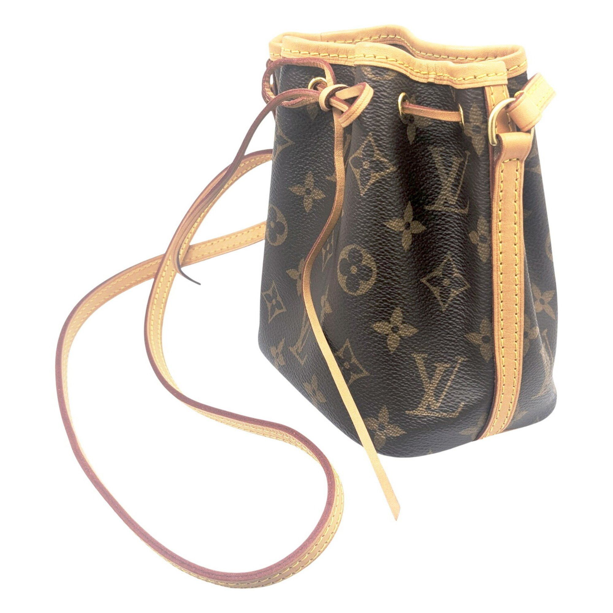 Louis Vuitton LOUIS VUITTON Monogram Nano Noe Shoulder Bag, Brown Leather, M41346 SR0211, Women's Size ONE SIZE - 2 Thumbnail