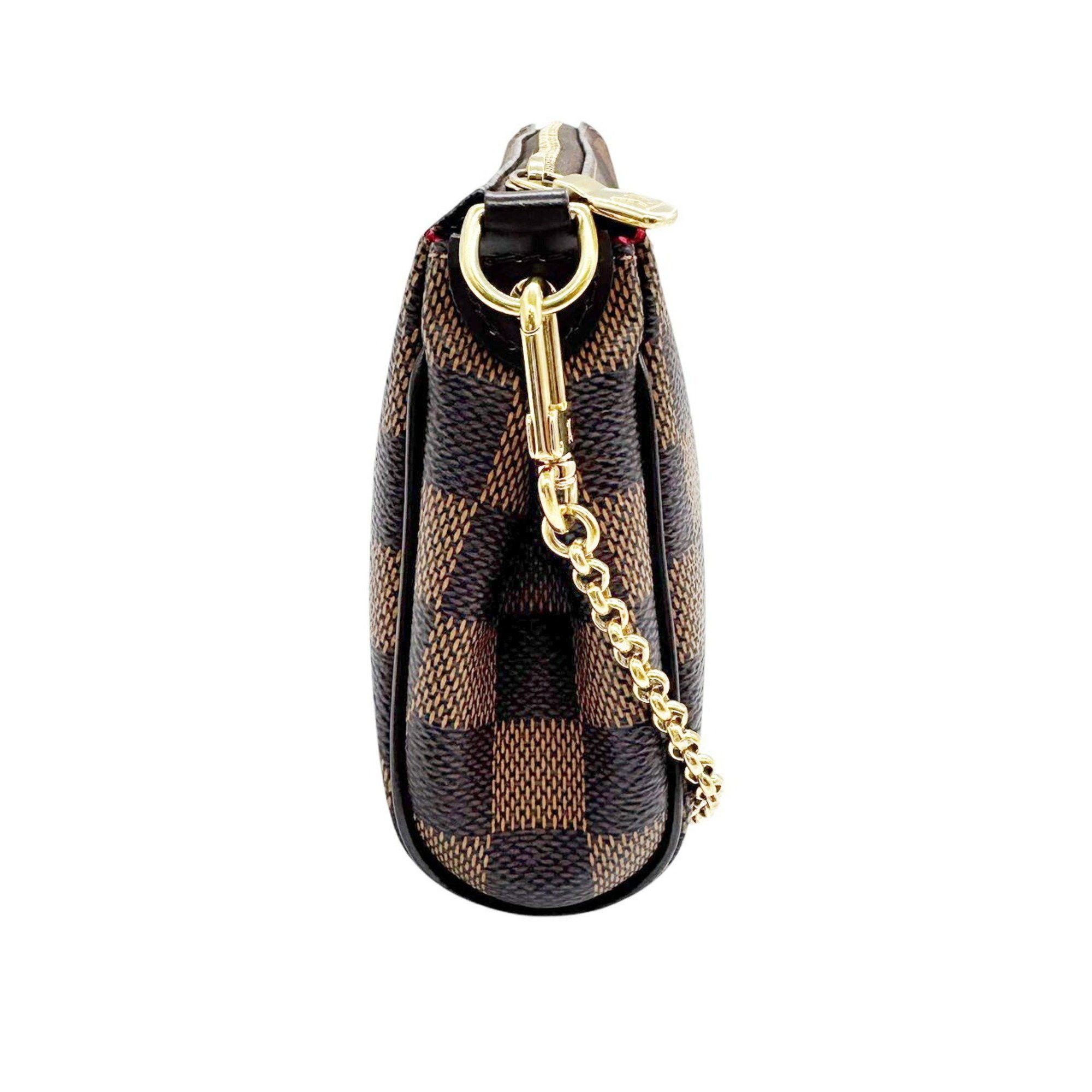 Louis Vuitton LOUIS VUITTON Eva Damier Ebene Shoulder Bag with Chain Pochette N55213 DU0111 Women's Size ONE SIZE - 4 Thumbnail