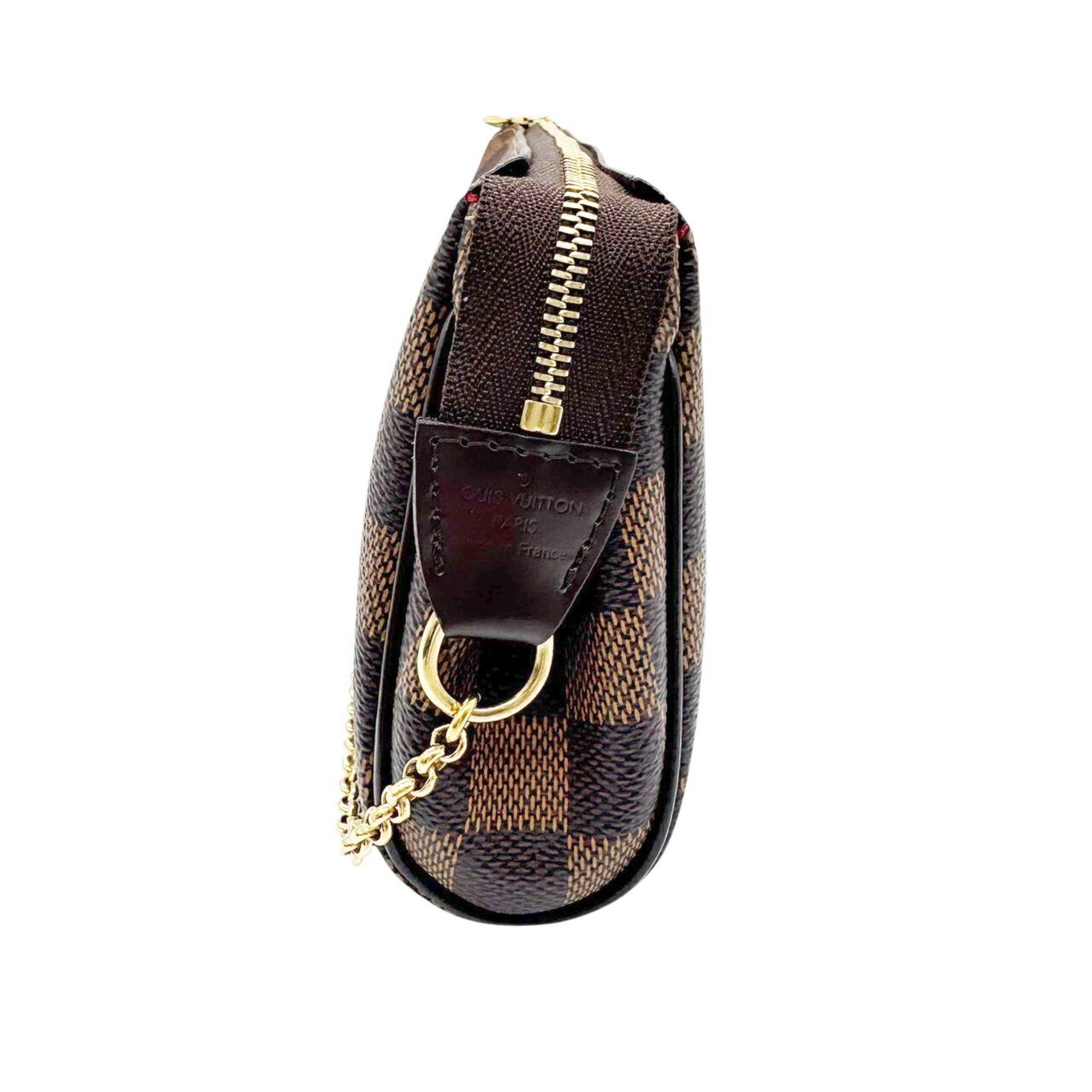 Louis Vuitton LOUIS VUITTON Eva Damier Ebene Shoulder Bag with Chain Pochette N55213 DU0111 Women's Size ONE SIZE - 3 Thumbnail