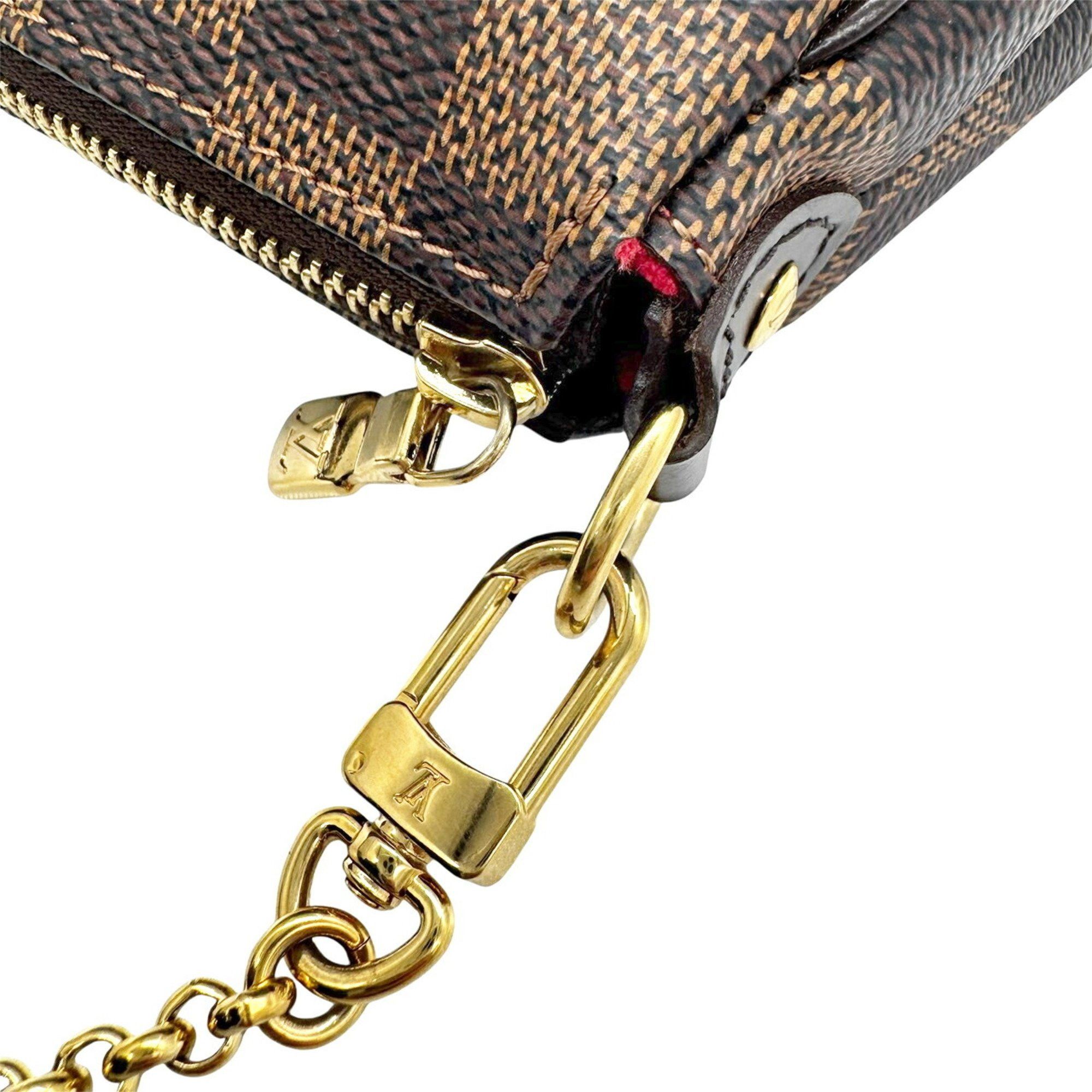Louis Vuitton LOUIS VUITTON Eva Damier Ebene Shoulder Bag with Chain Pochette N55213 DU0111 Women's Size ONE SIZE - 11 Thumbnail