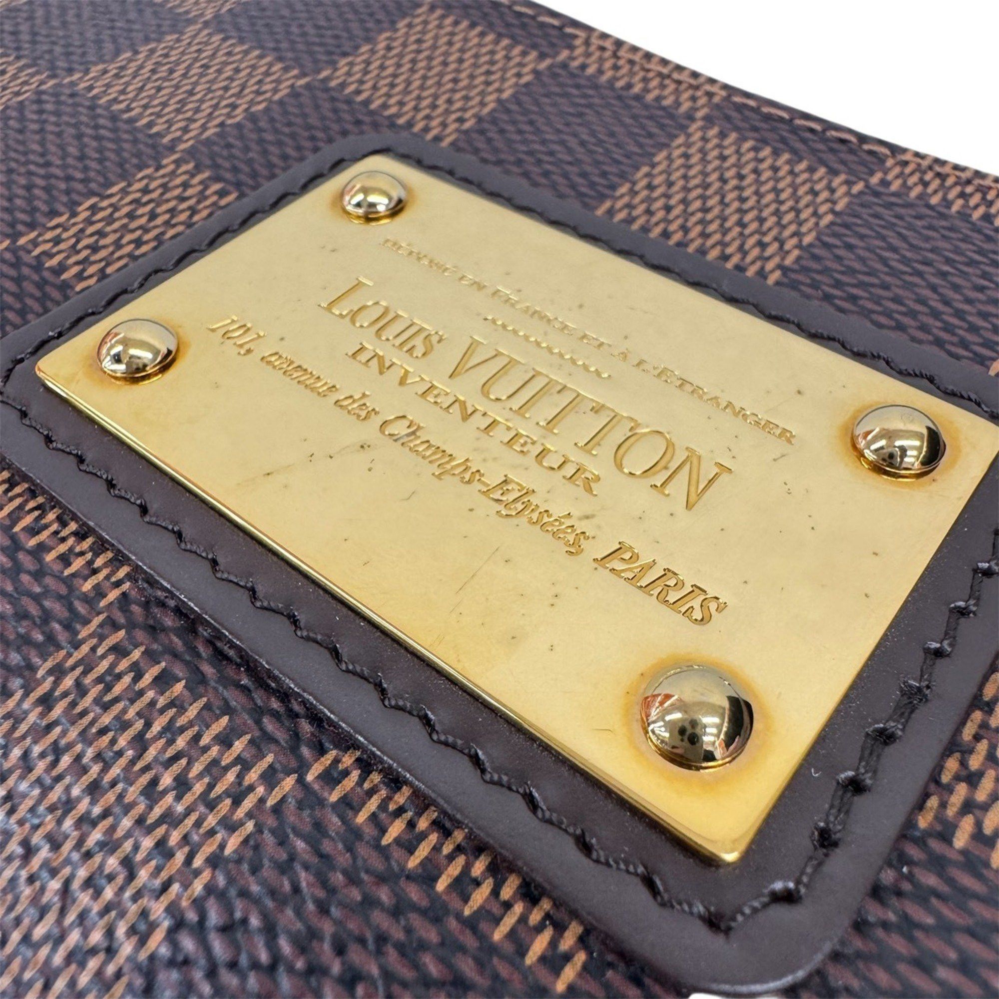 Louis Vuitton LOUIS VUITTON Eva Damier Ebene Shoulder Bag with Chain Pochette N55213 DU0111 Women's Size ONE SIZE - 15 Thumbnail