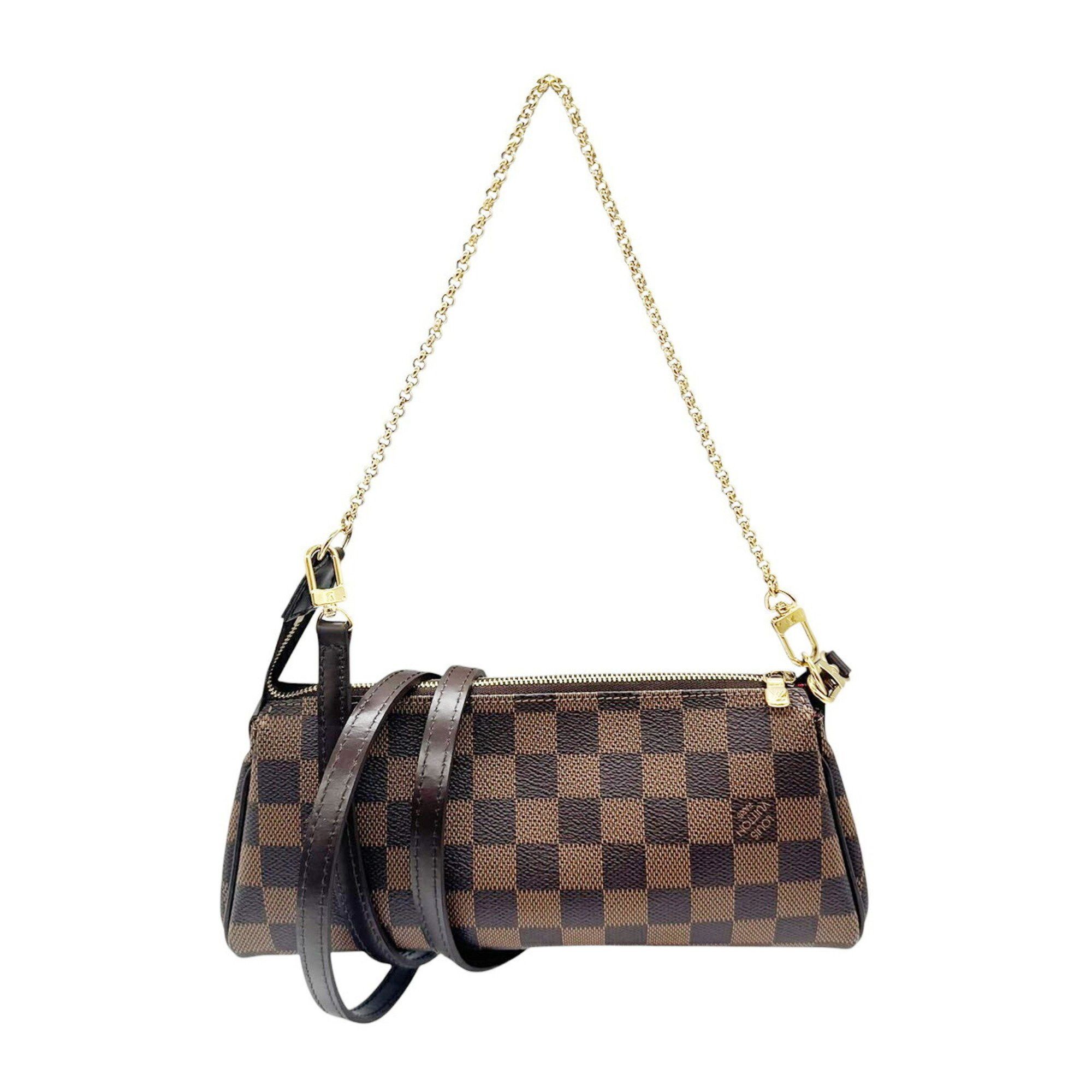 Louis Vuitton LOUIS VUITTON Eva Damier Ebene Shoulder Bag with Chain Pochette N55213 DU0111 Women's Size ONE SIZE - 2 Thumbnail