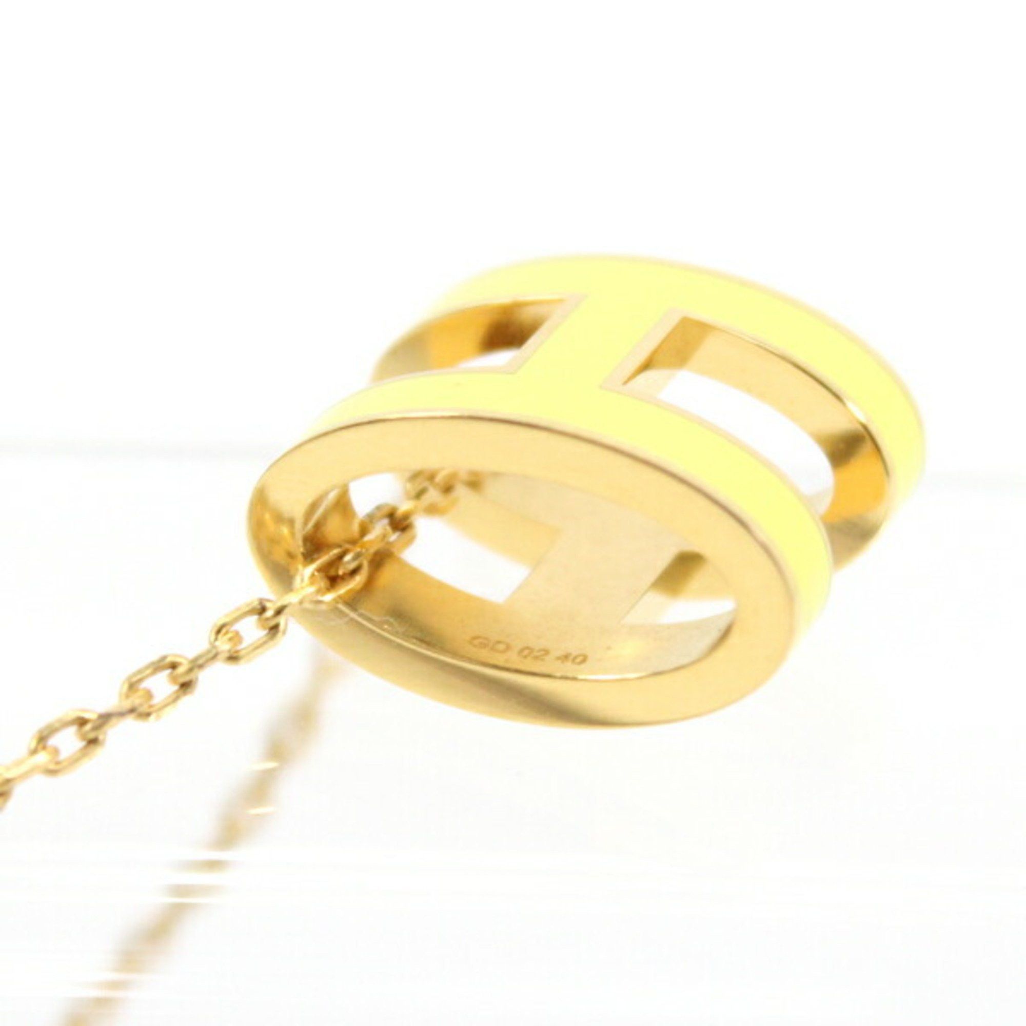Hermes Hermes Hermès Pop H Necklace in Yellow Gold and Lacquer, Women's, T6029 Size ONE SIZE - 4 Thumbnail
