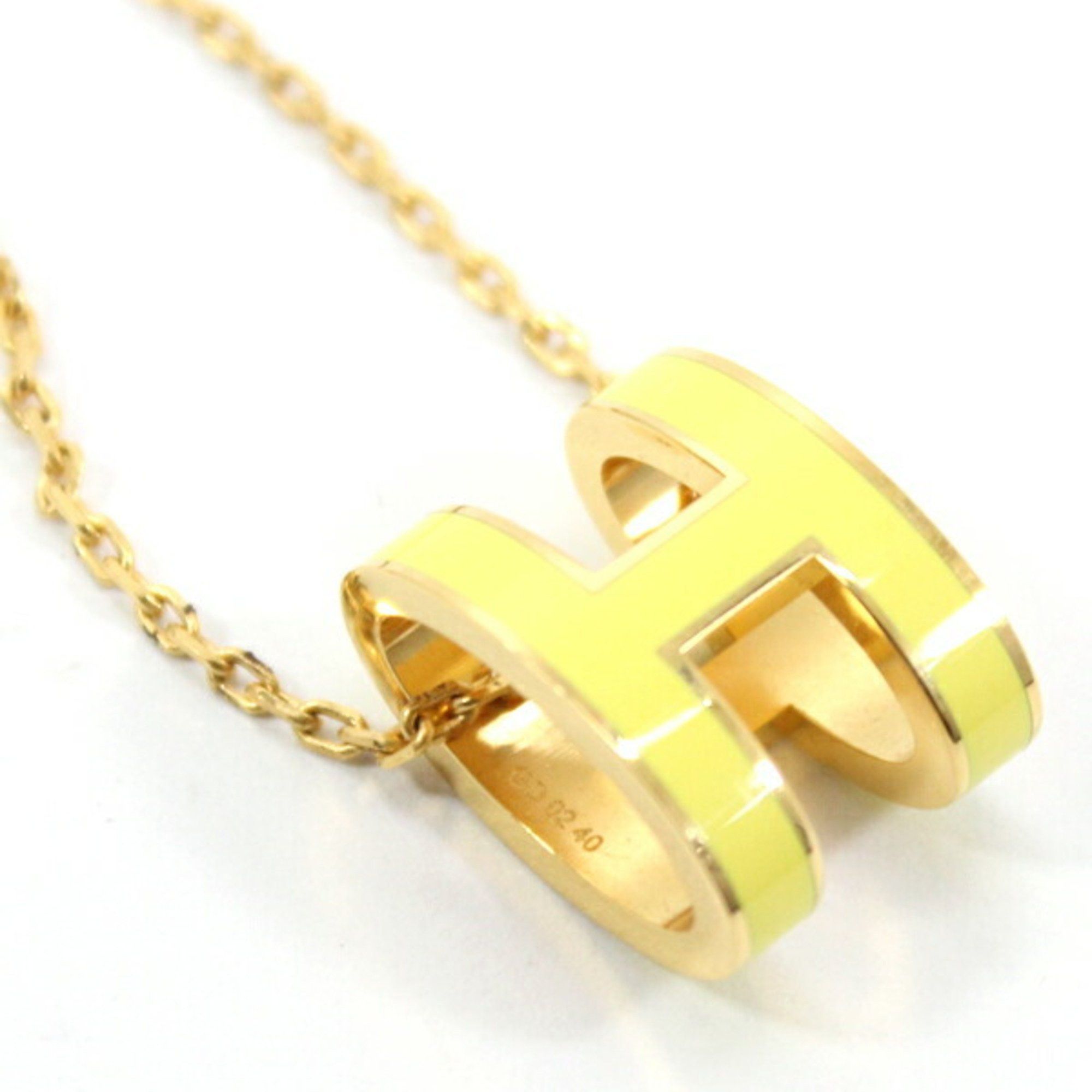 Hermes Hermes Hermès Pop H Necklace in Yellow Gold and Lacquer, Women's, T6029 Size ONE SIZE - 2 Thumbnail
