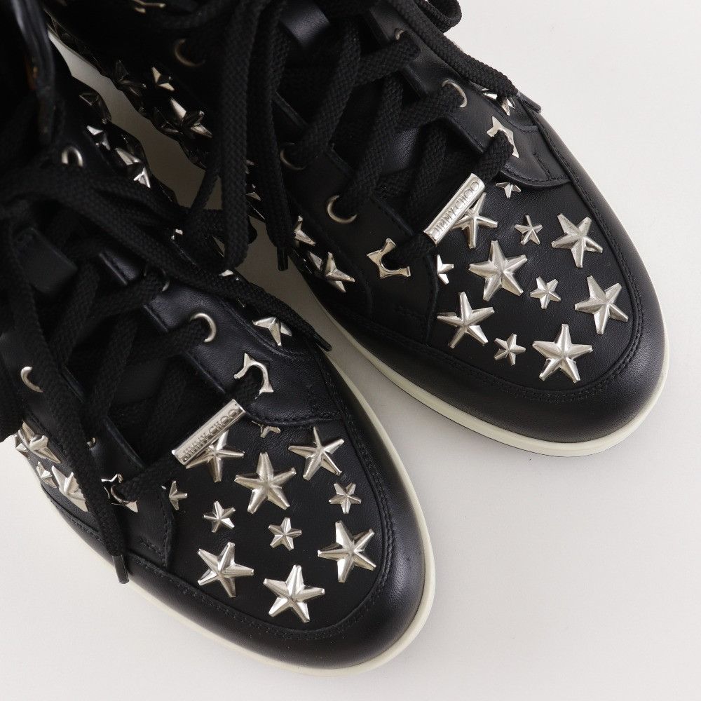 Jimmy Choo Jimmy Choo JIMMY CHOO Star Studs Leather Sneakers Leather Shoes DUTY FREE for USA Size ONE SIZE - 4 Thumbnail