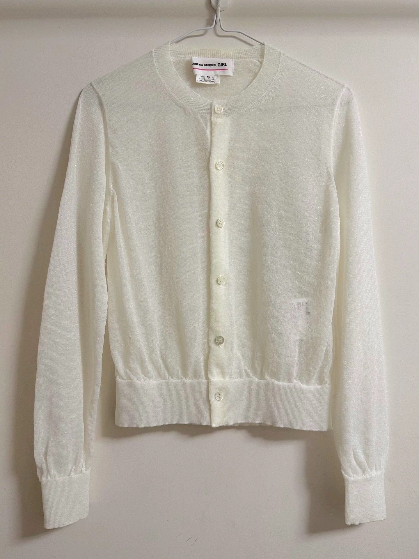Comme des Garcons Comme des Garçons Girl White Knit Cardigan - dmc Size US S / EU 44-46 / 1 - 2 Thumbnail