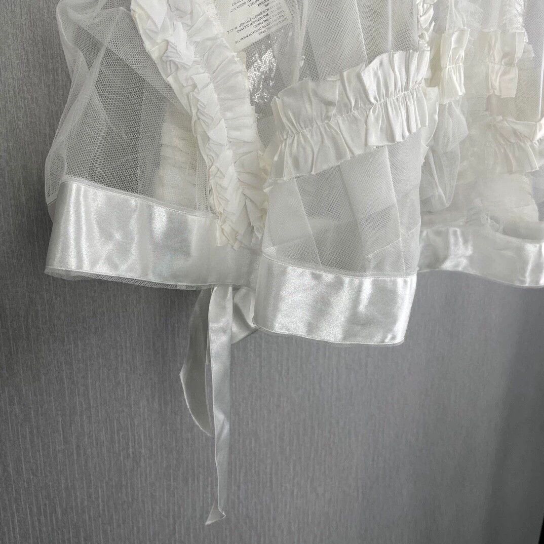 Comme des Garcons COMME des GARCONS White Lace Cape Coat - dmc Size US M / EU 48-50 / 2 - 8 Thumbnail