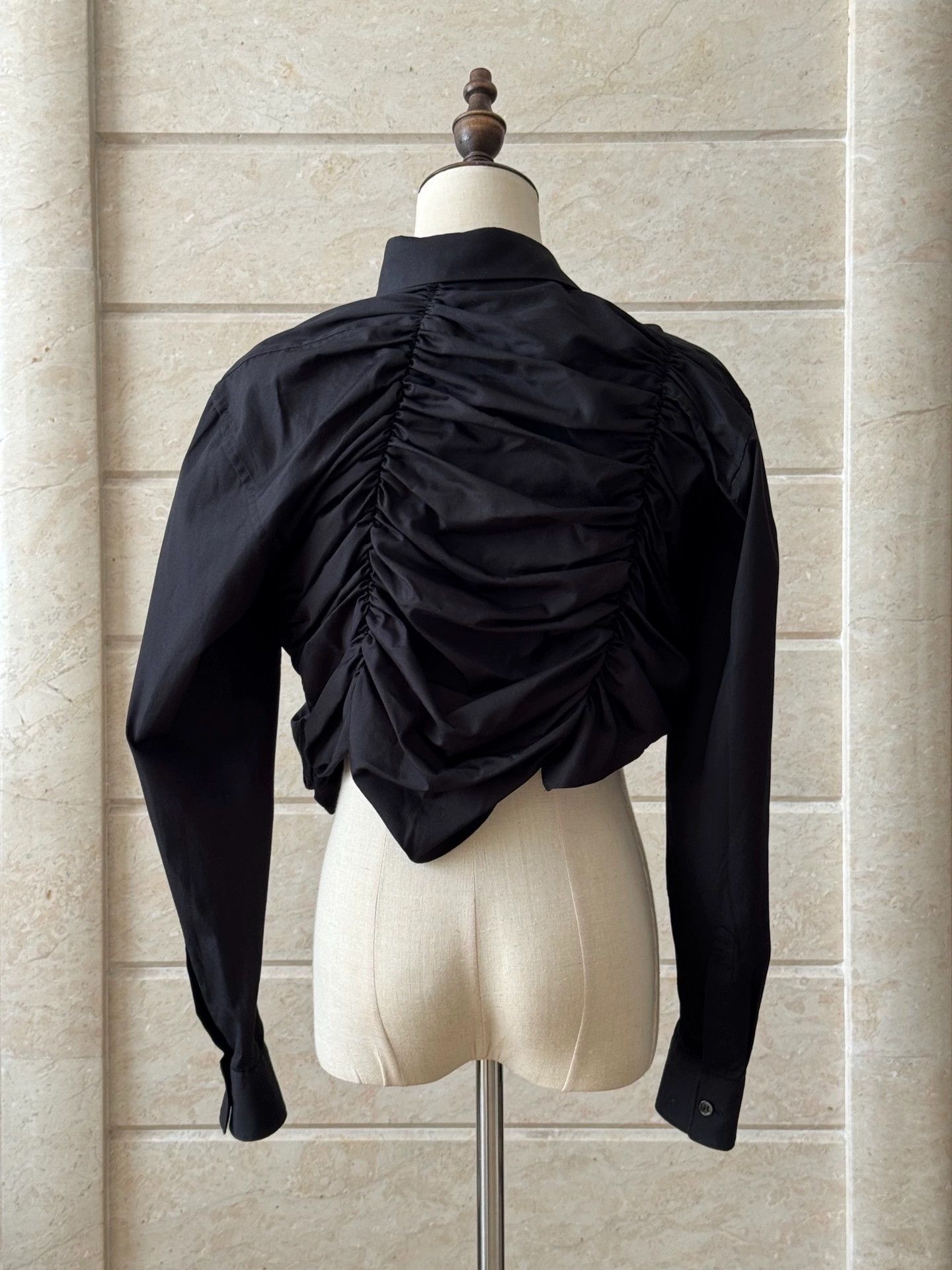 Comme des Garcons CDG Ruched Asymmetric Short Shirt - dmc Size US S / EU 44-46 / 1 - 3 Thumbnail