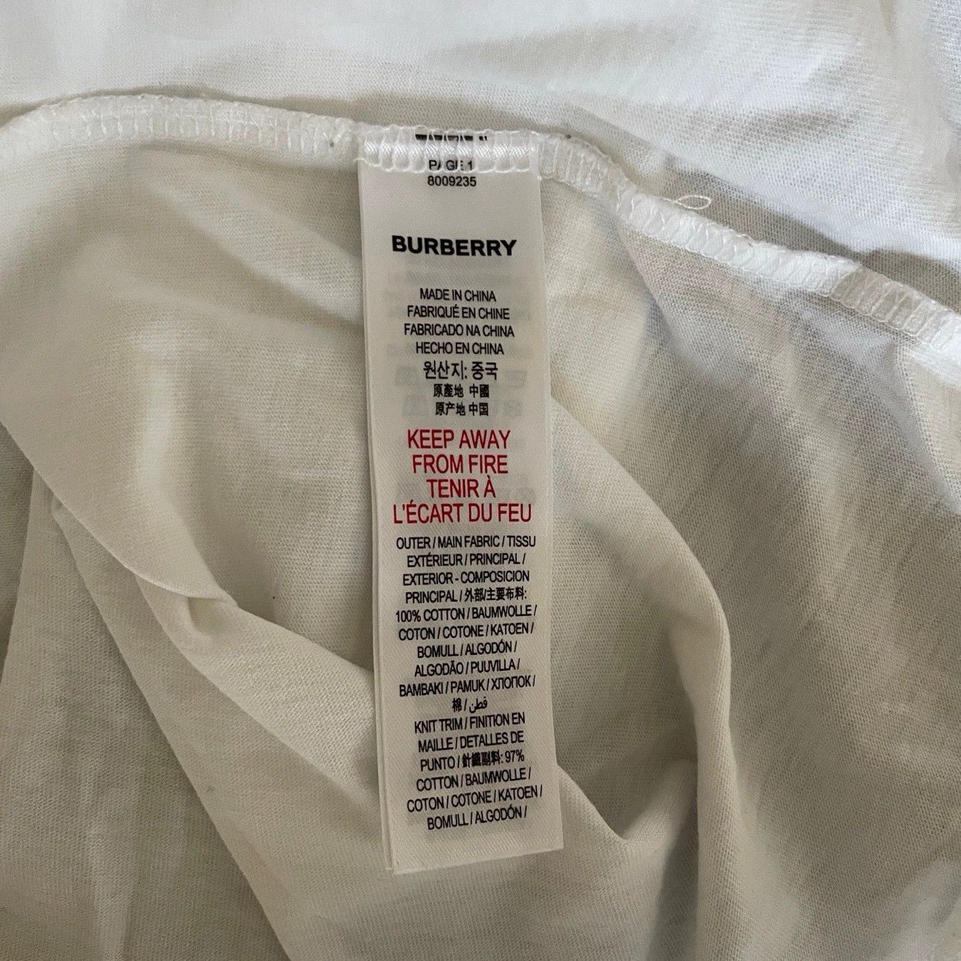 Burberry Burberry White Logo Print Short Sleeve Size US S / EU 44-46 / 1 - 4 Thumbnail