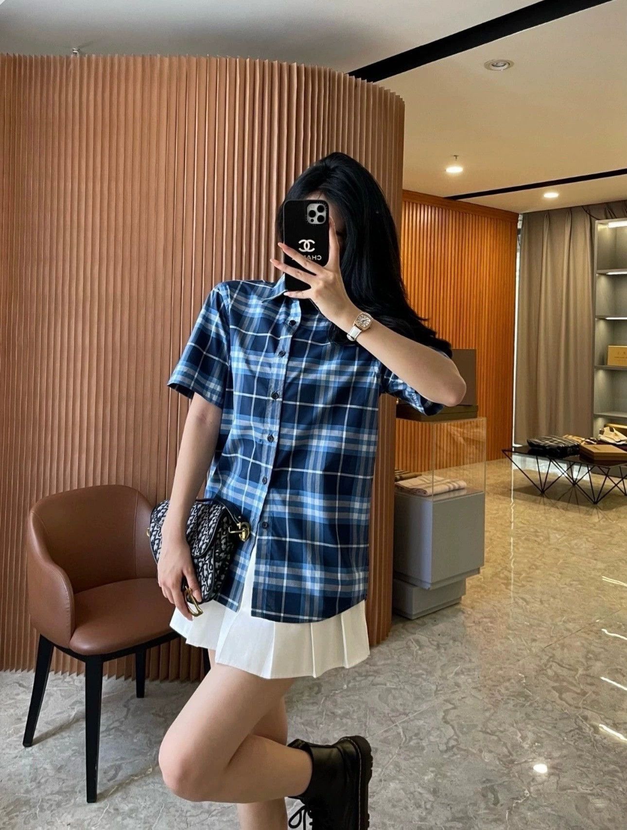 Burberry Burberry Blue Check Shirt Jacket XS Size US XS / EU 42 / 0 - 5 Thumbnail
