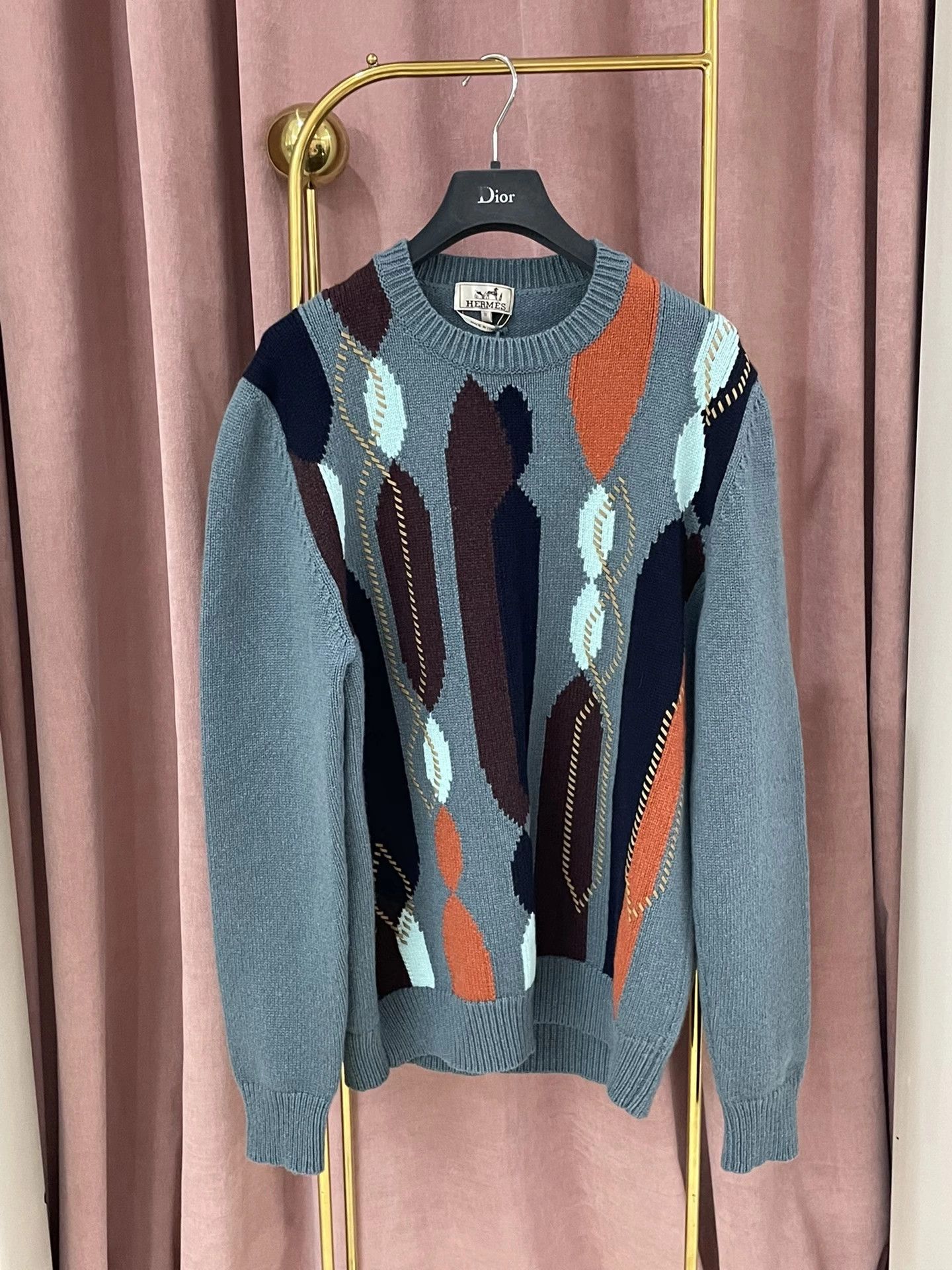 Hermes Hermes Blue Colorblock Cashmere Sweater Size US M / EU 48-50 / 2 - 2 Thumbnail