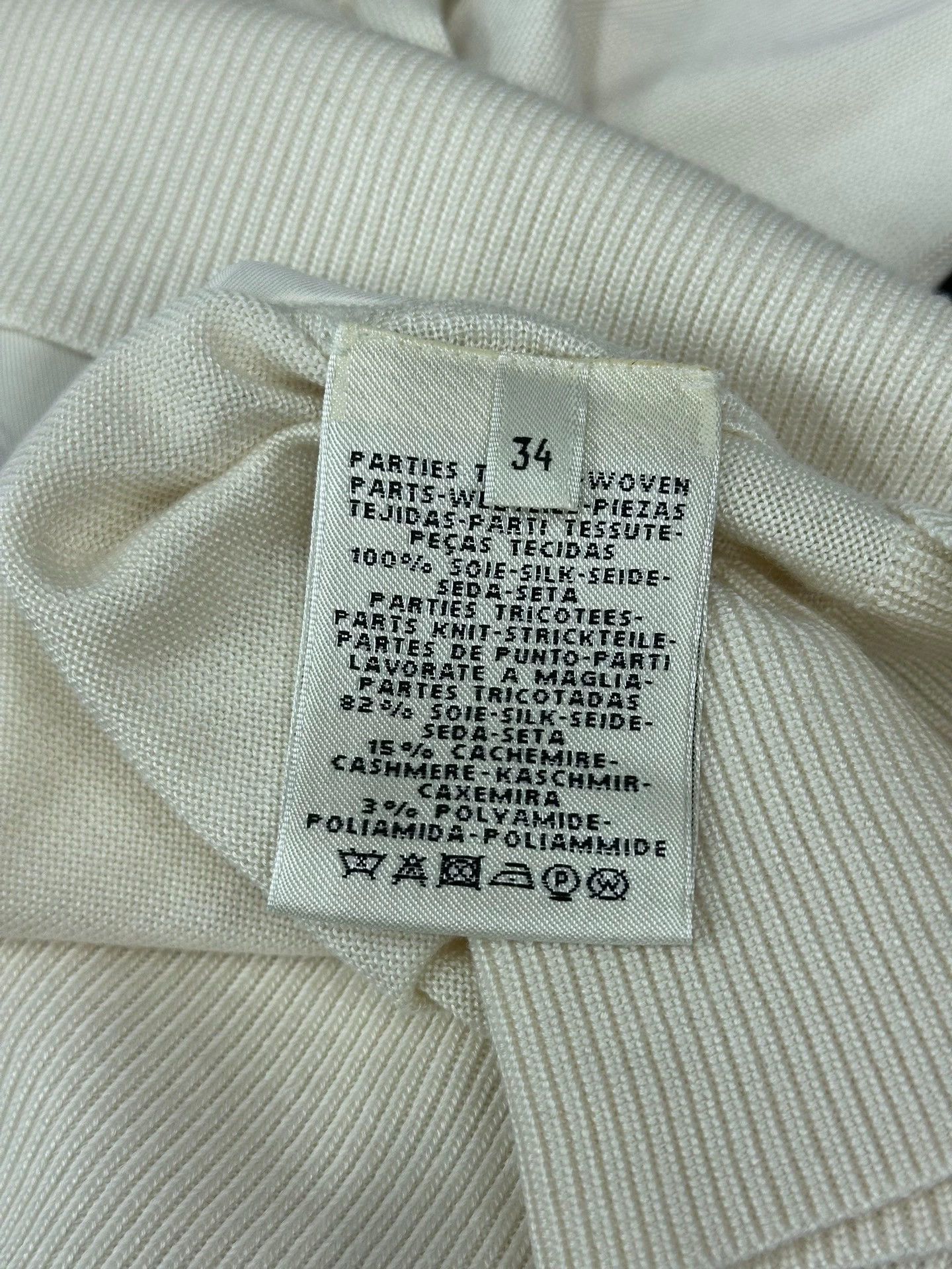 Hermes Hermes White Printed Silk Long Sleeve Top Size US XS / EU 42 / 0 - 5 Thumbnail