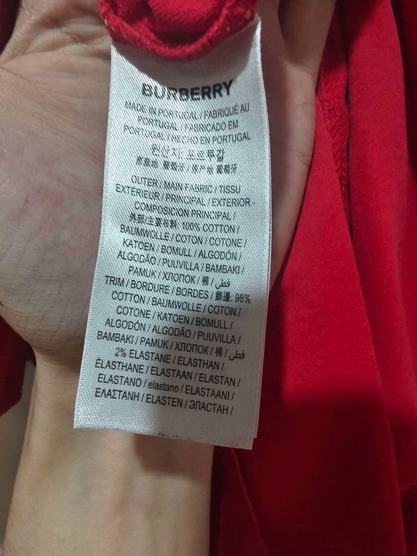 Burberry Burberry Red Crew Neck T-shirt Size US XS / EU 42 / 0 - 6 Thumbnail