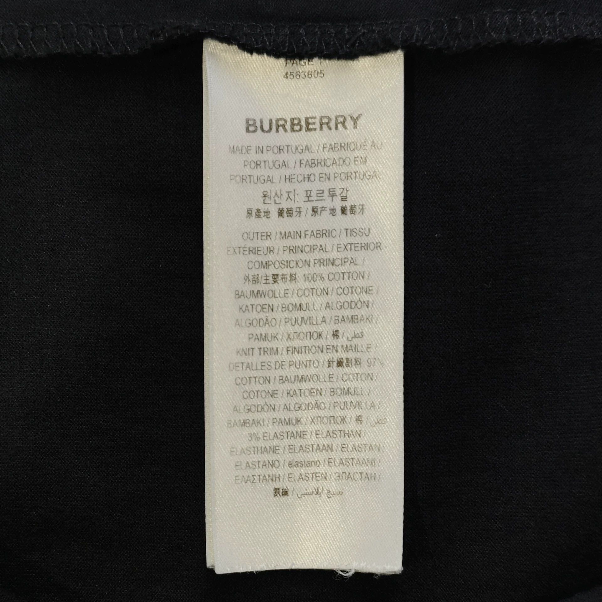 Burberry Burberry Chest Logo Black Short Sleeve Tee Size US XS / EU 42 / 0 - 5 Thumbnail