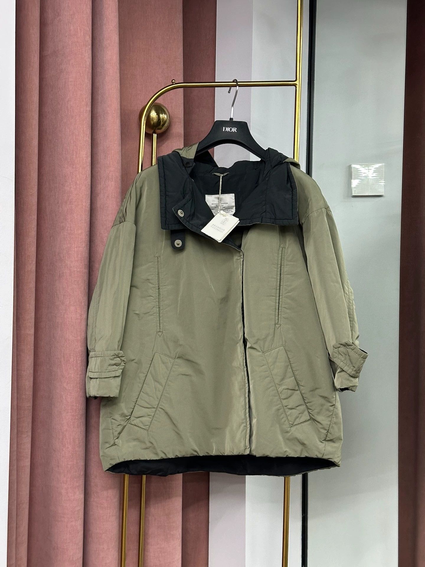 Brunello Cucinelli Brunello Cucinelli Green Detachable Hood Jacket Size US M / EU 48-50 / 2 - 2 Thumbnail